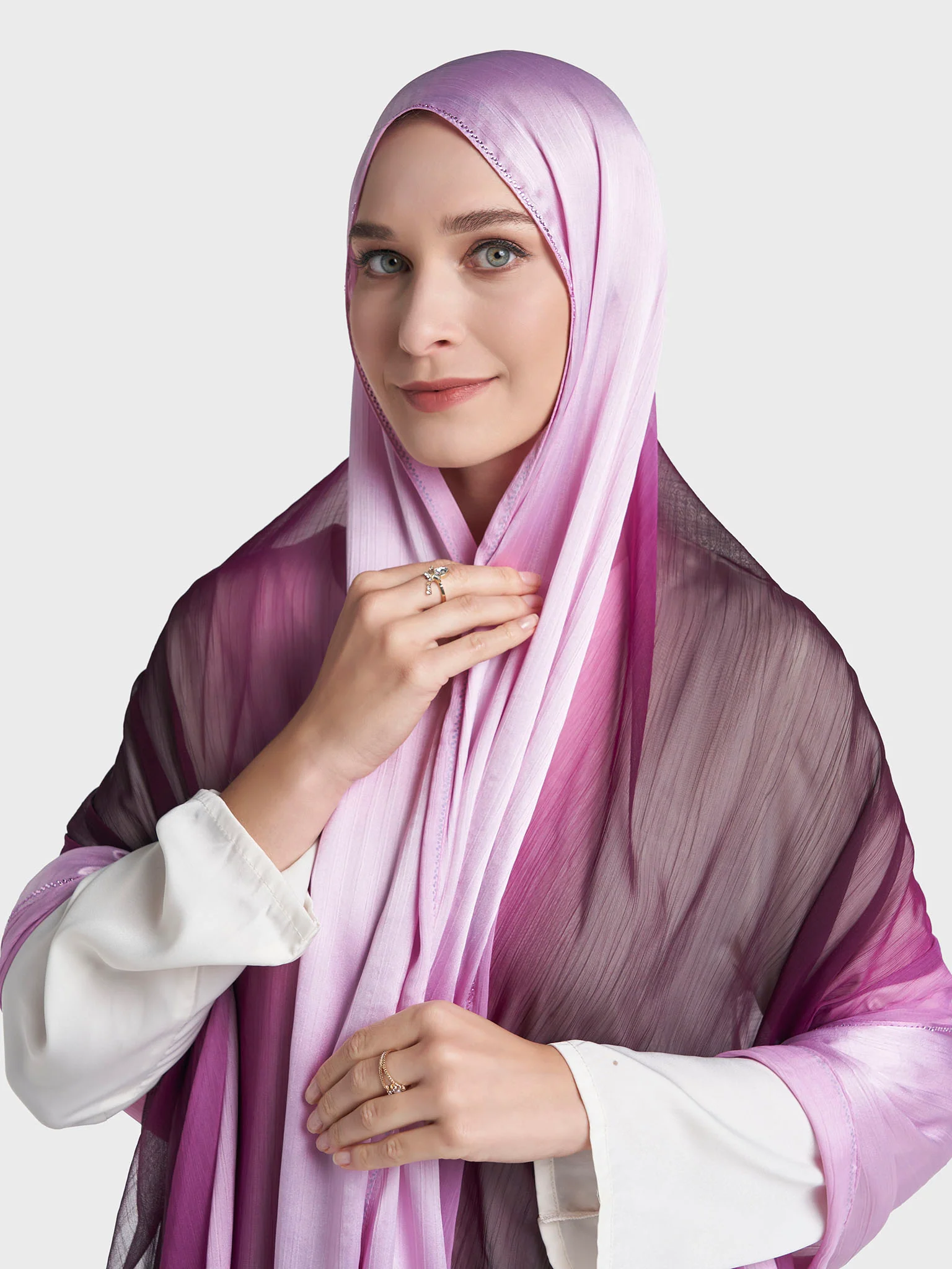 Stone Work Crinkle Chiffon Hijab (KP18224L) - Image 12