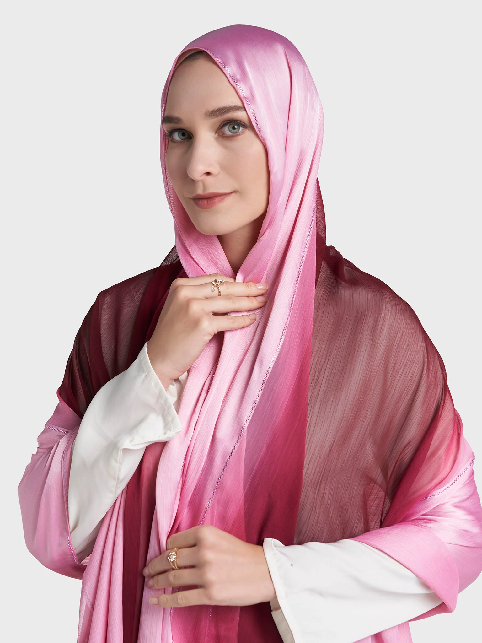 Stone Work Crinkle Chiffon Hijab (KP18224L) - Image 13