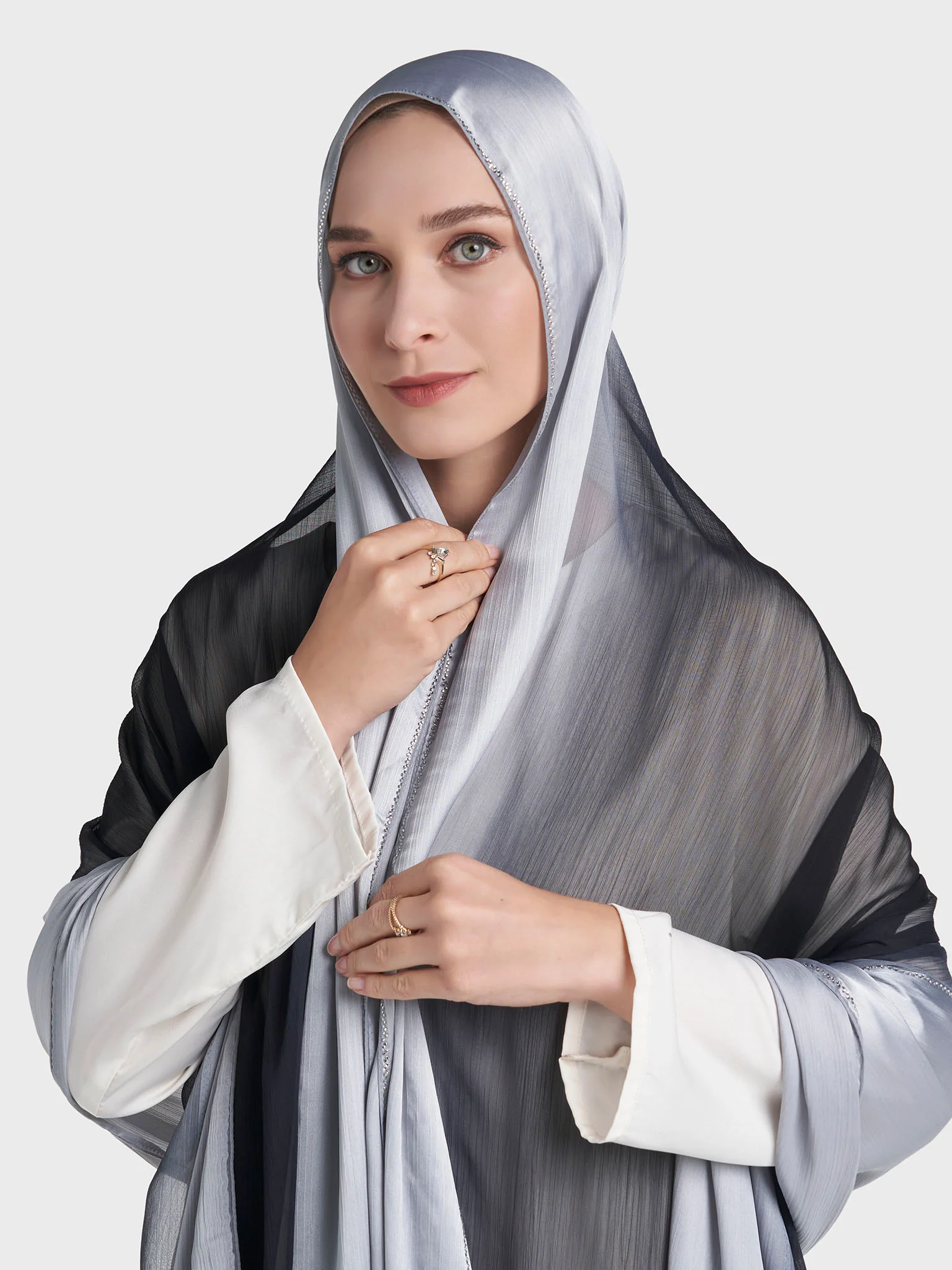 Stone Work Crinkle Chiffon Hijab (KP18224L) - Image 14