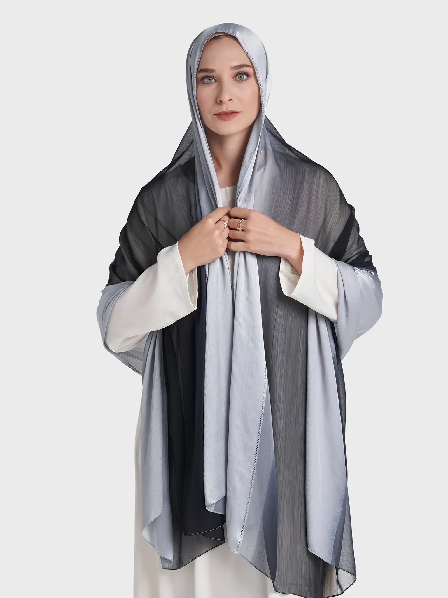 Stone Work Crinkle Chiffon Hijab (KP18224L) - Image 38