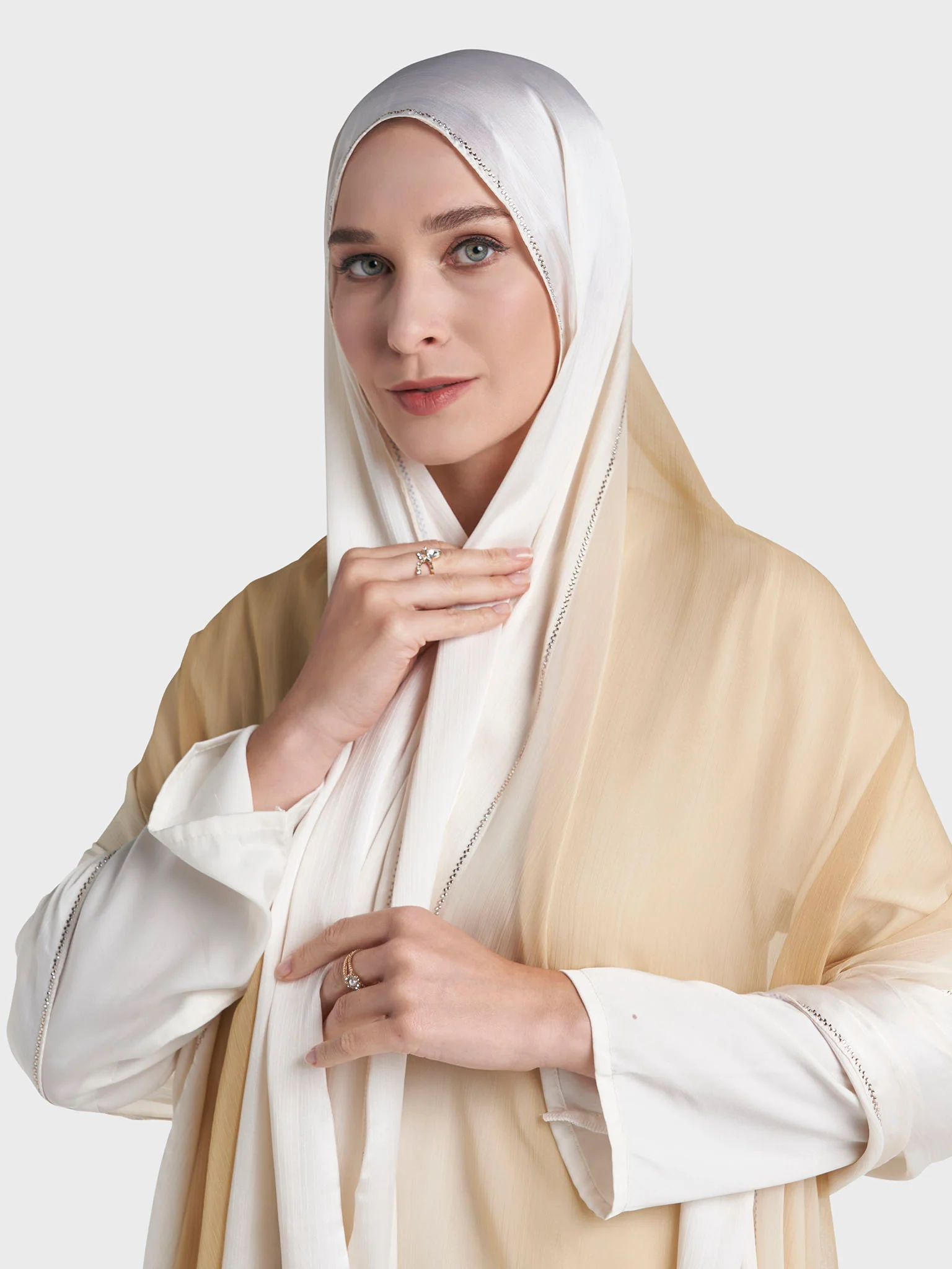 Stone Work Crinkle Chiffon Hijab (KP18224L) - Image 4