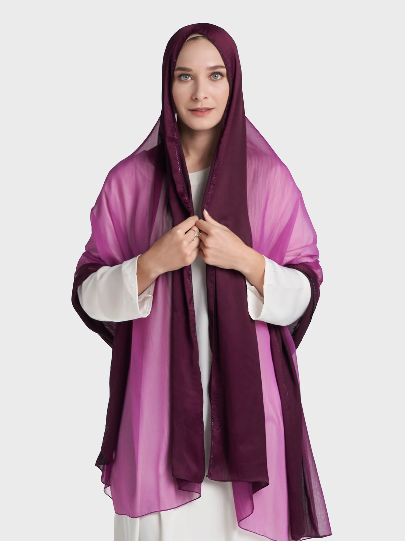 Stone Work Crinkle Chiffon Hijab (KP18224L) - Image 40