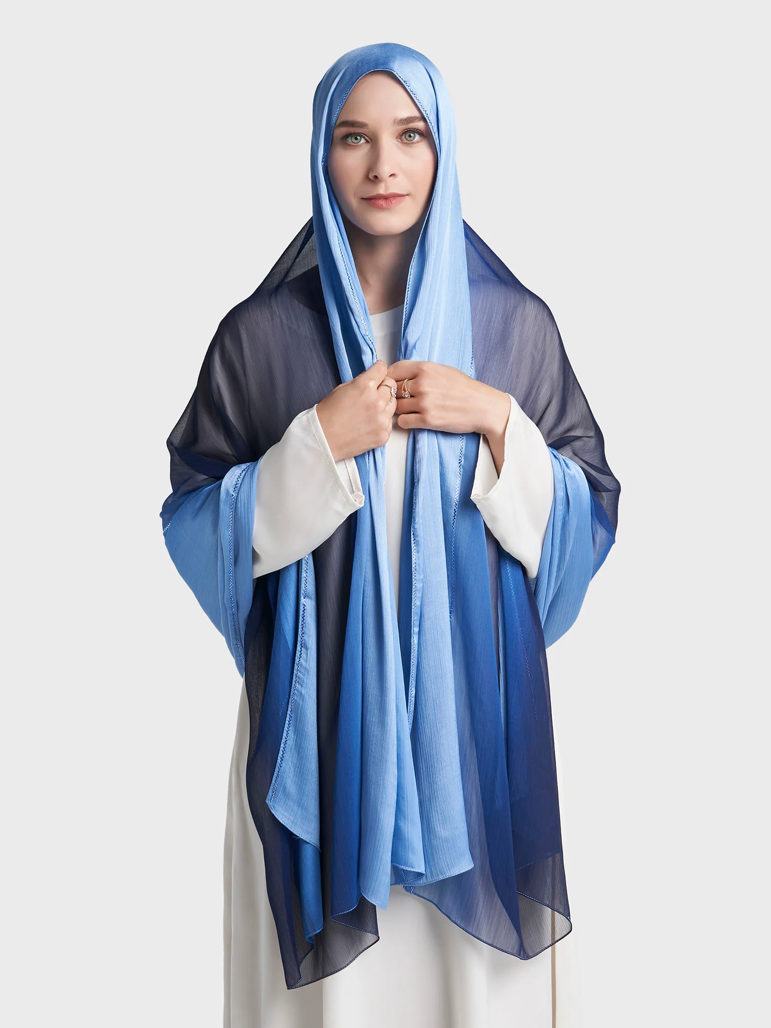 Stone Work Crinkle Chiffon Hijab (KP18224L) - Image 44