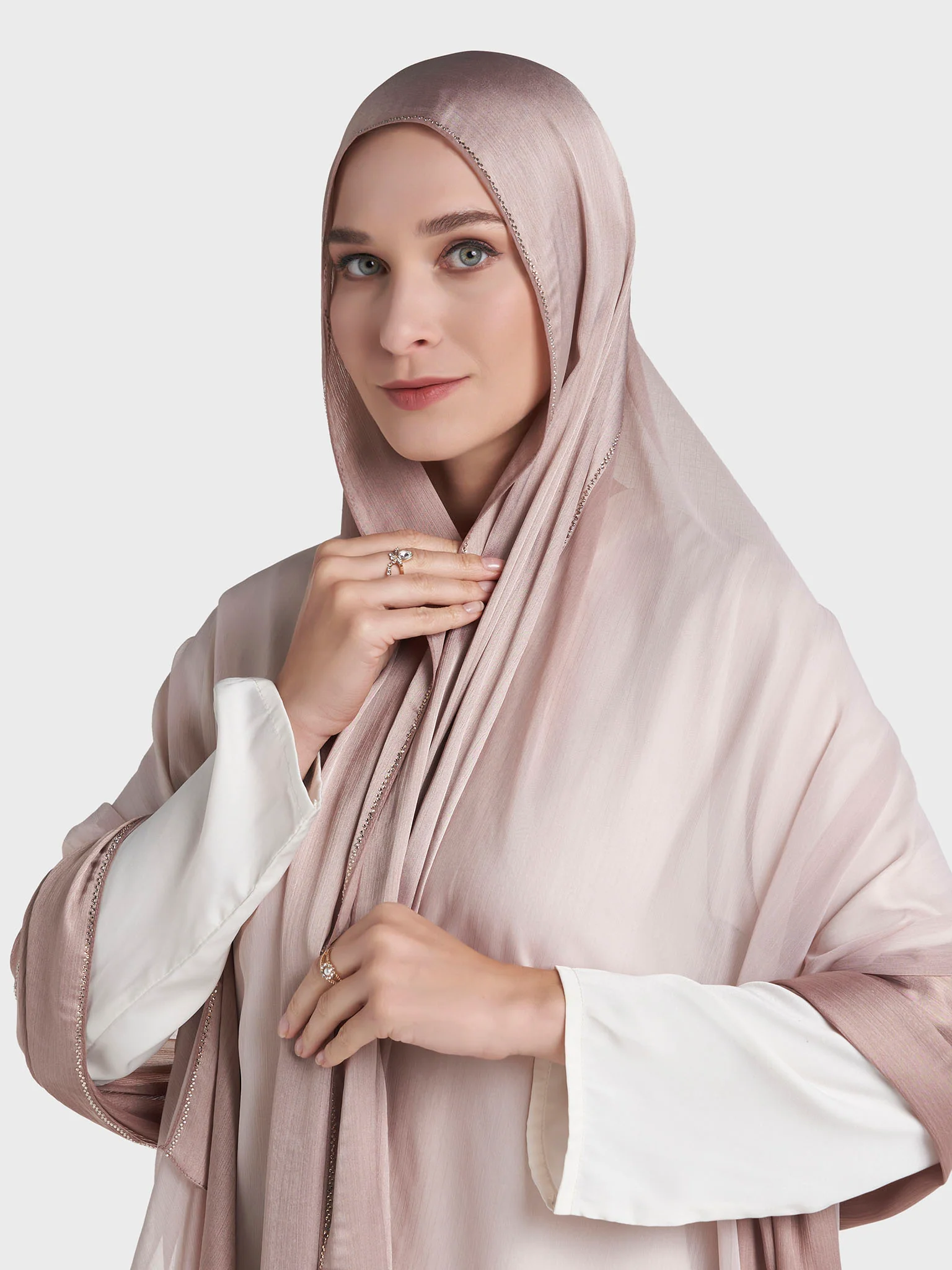 Stone Work Crinkle Chiffon Hijab (KP18224L) - Image 5