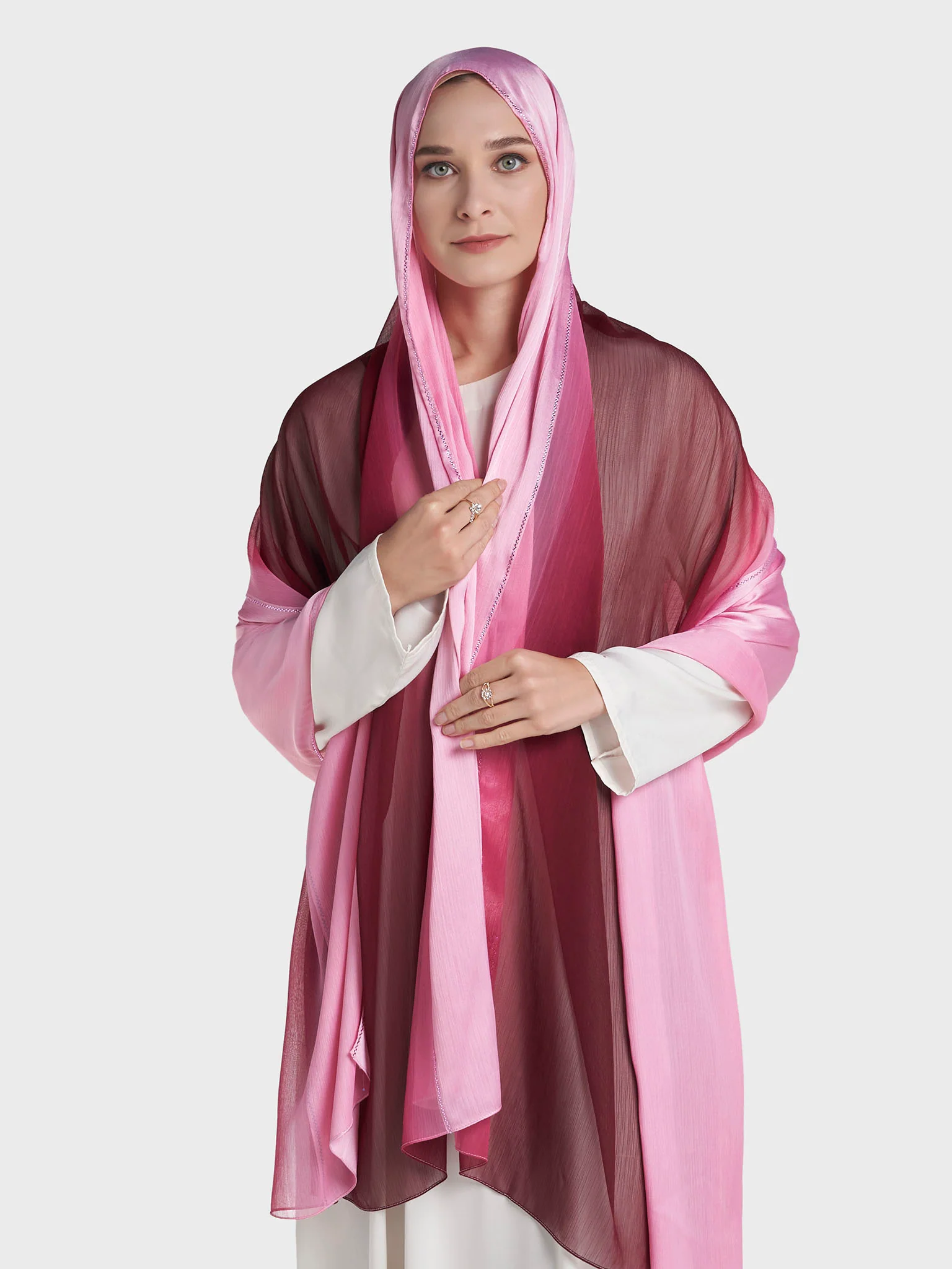 Stone Work Crinkle Chiffon Hijab (KP18224L) - Image 50