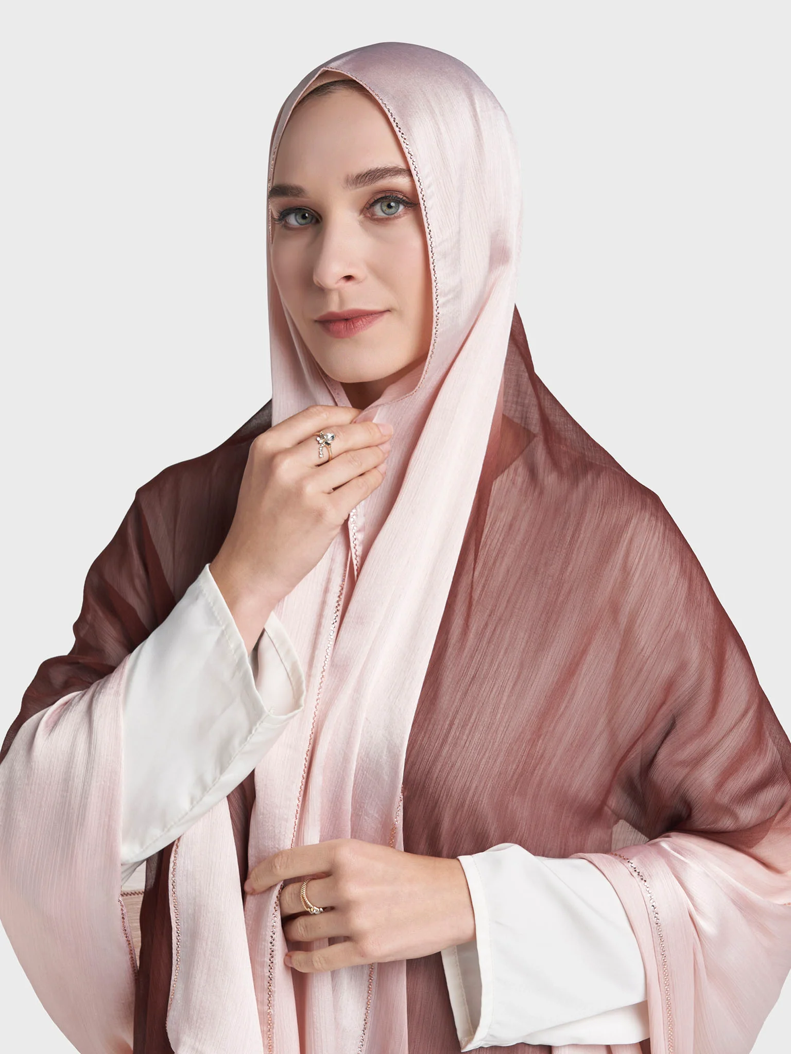 Stone Work Crinkle Chiffon Hijab (KP18224L) - Image 8