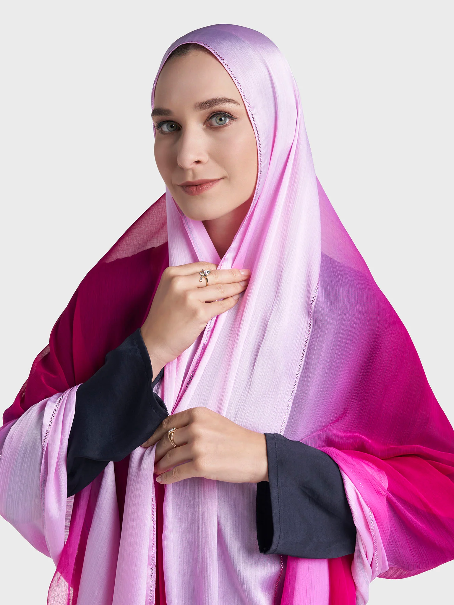 Stone Work Crinkle Chiffon Hijab (KP18224L) - Image 9