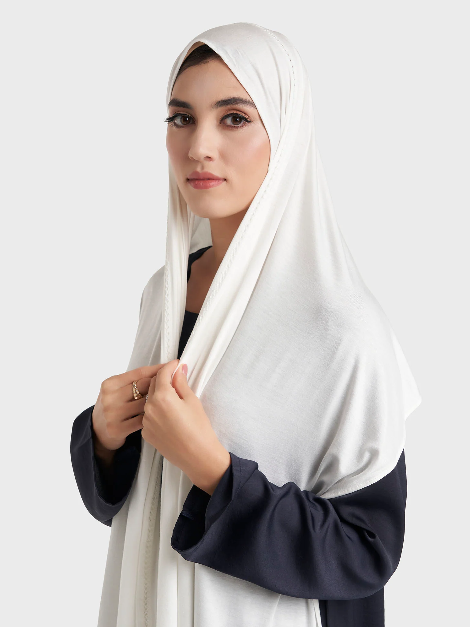 Faggot Stitching Jersey Hijab (HYM106) - Image 10