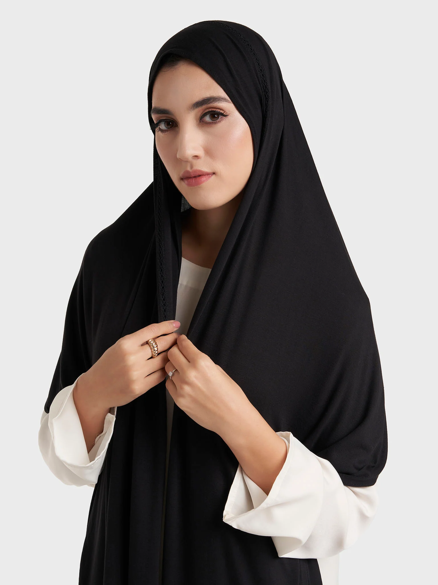 Faggot Stitching Jersey Hijab (HYM106) - Image 13