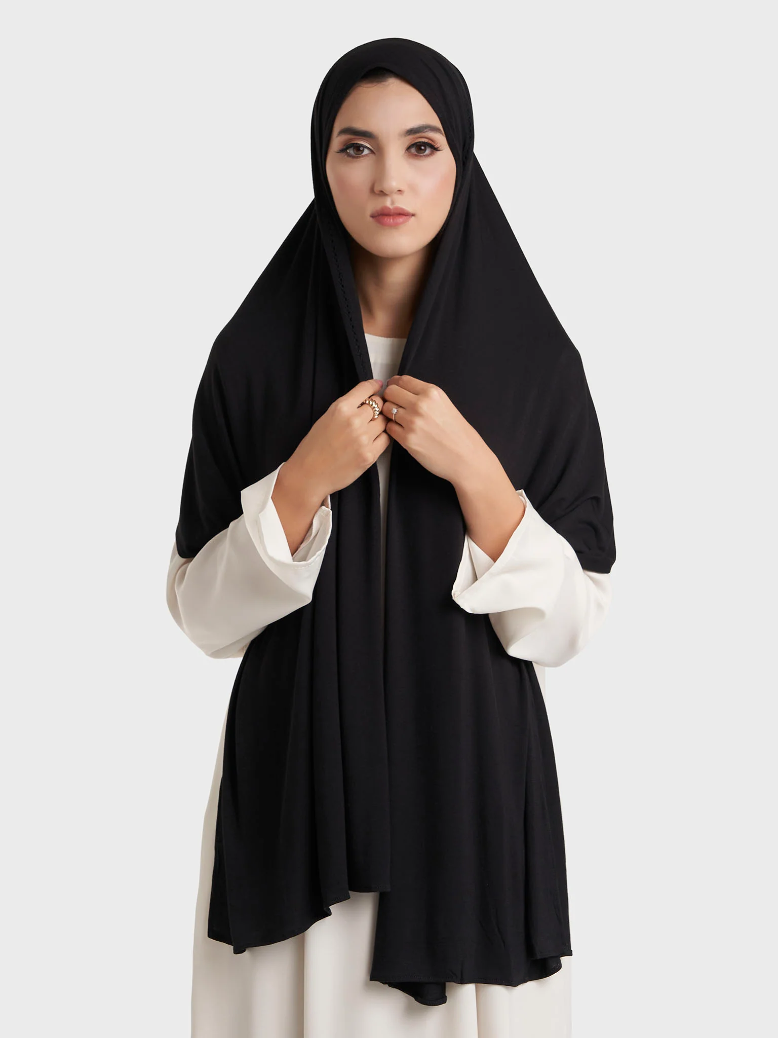 Faggot Stitching Jersey Hijab (HYM106) - Image 14