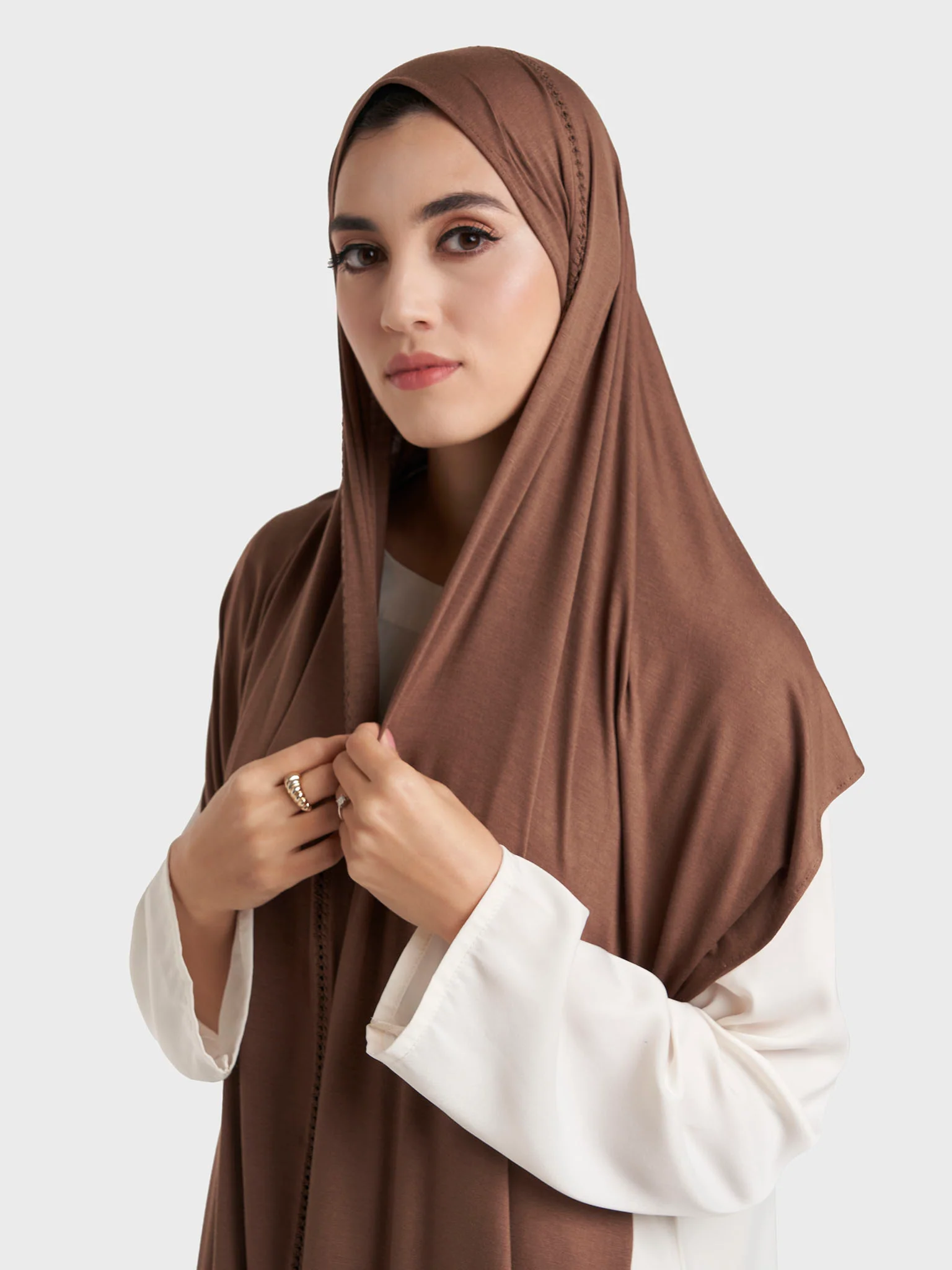Faggot Stitching Jersey Hijab (HYM106) - Image 16