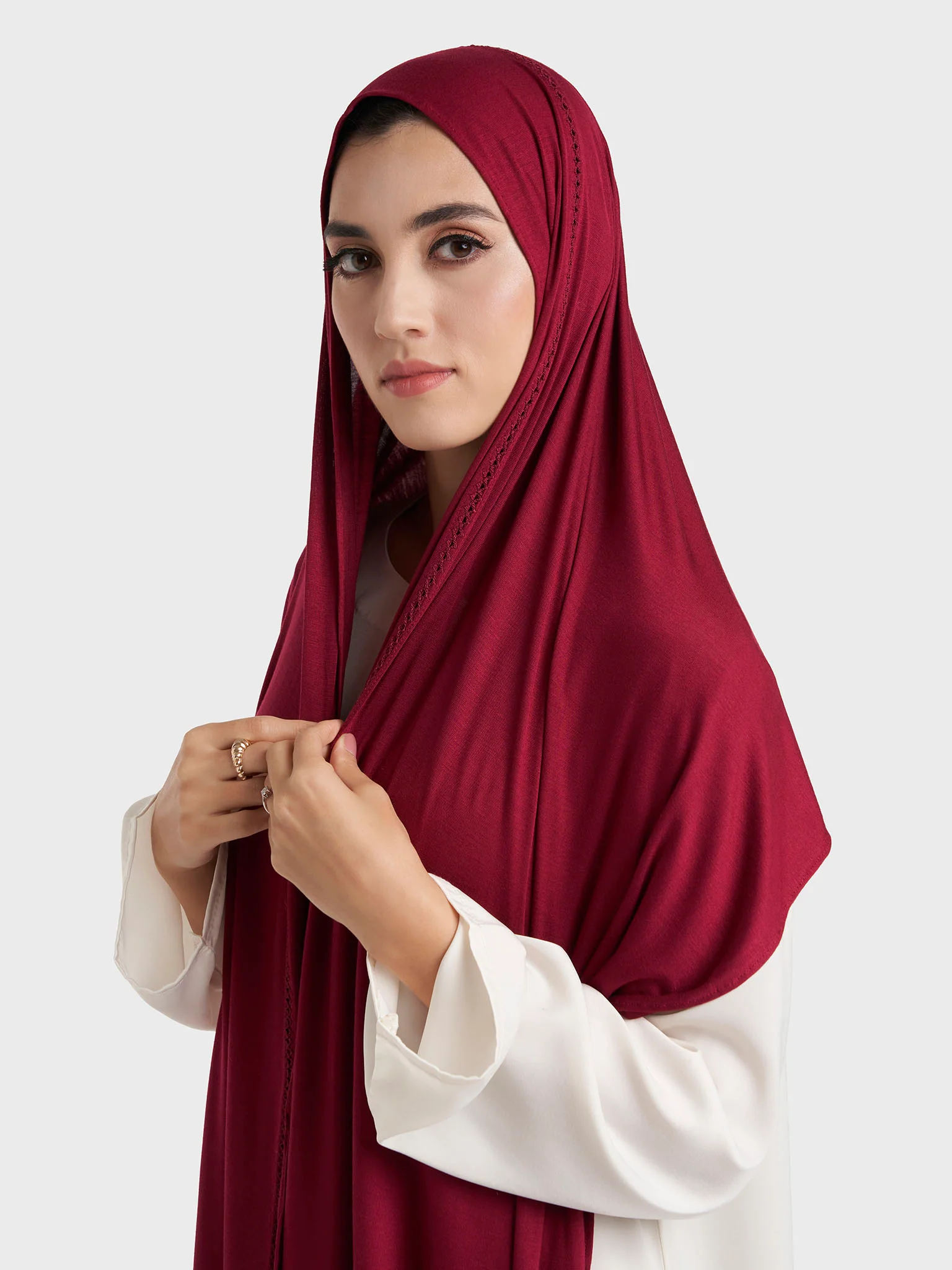 Faggot Stitching Jersey Hijab (HYM106) - Image 34