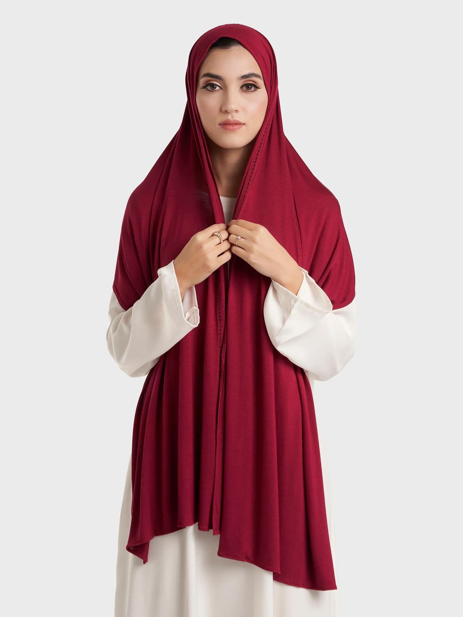 Faggot Stitching Jersey Hijab (HYM106) - Image 35