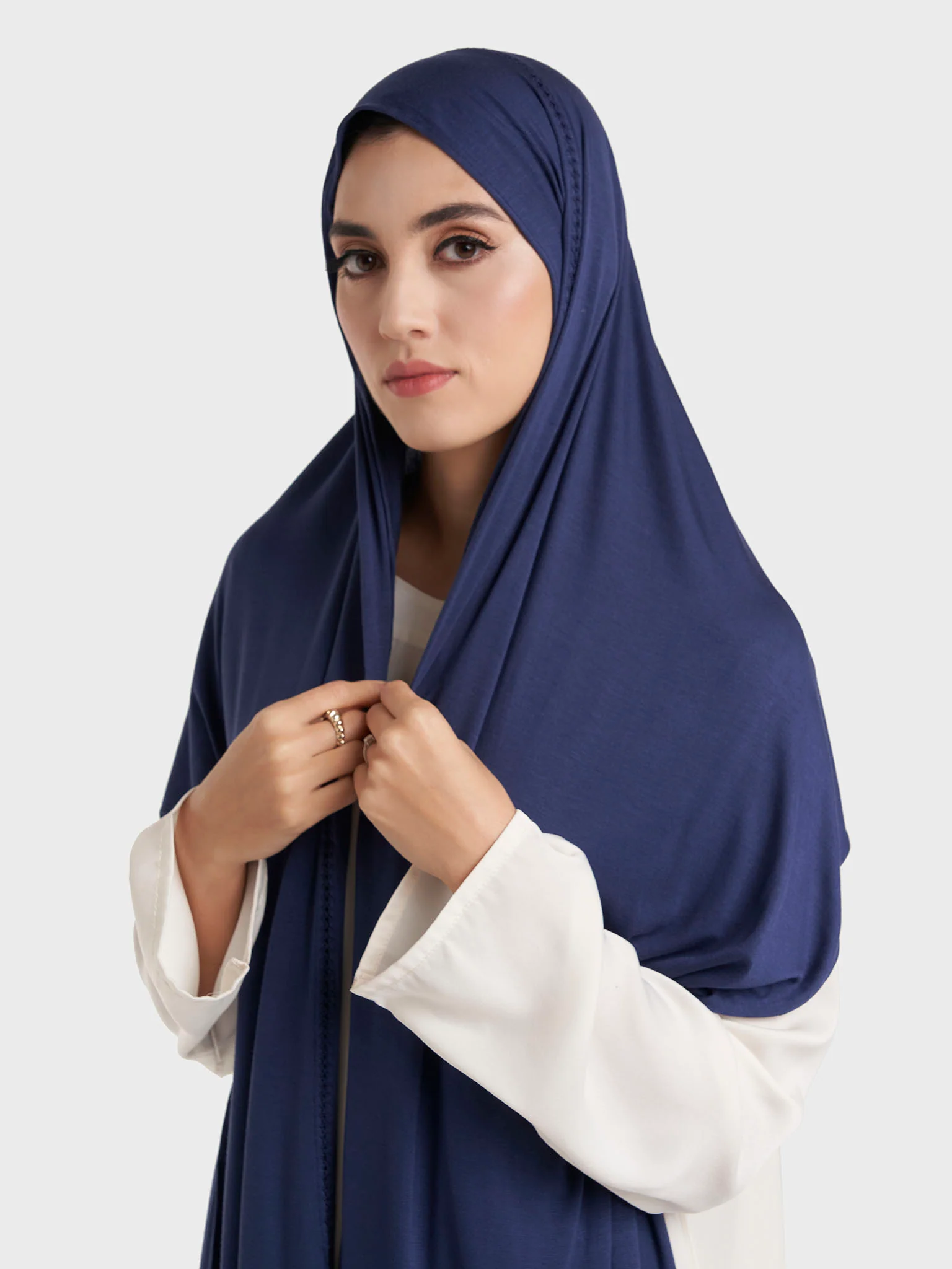 Faggot Stitching Jersey Hijab (HYM106) - Image 4