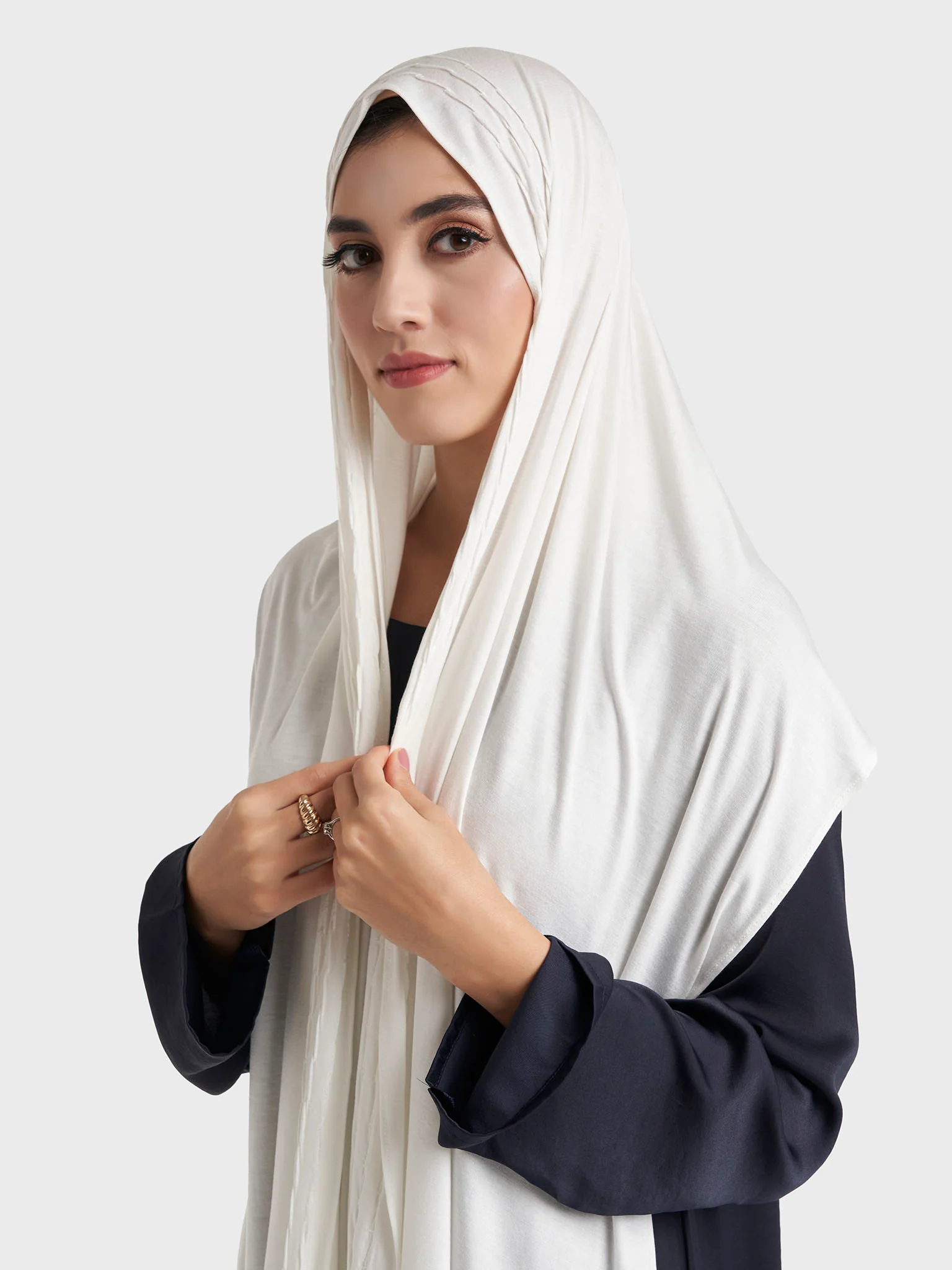 Wave Pleated Side Jersey Hijab (HYM115) - Image 10