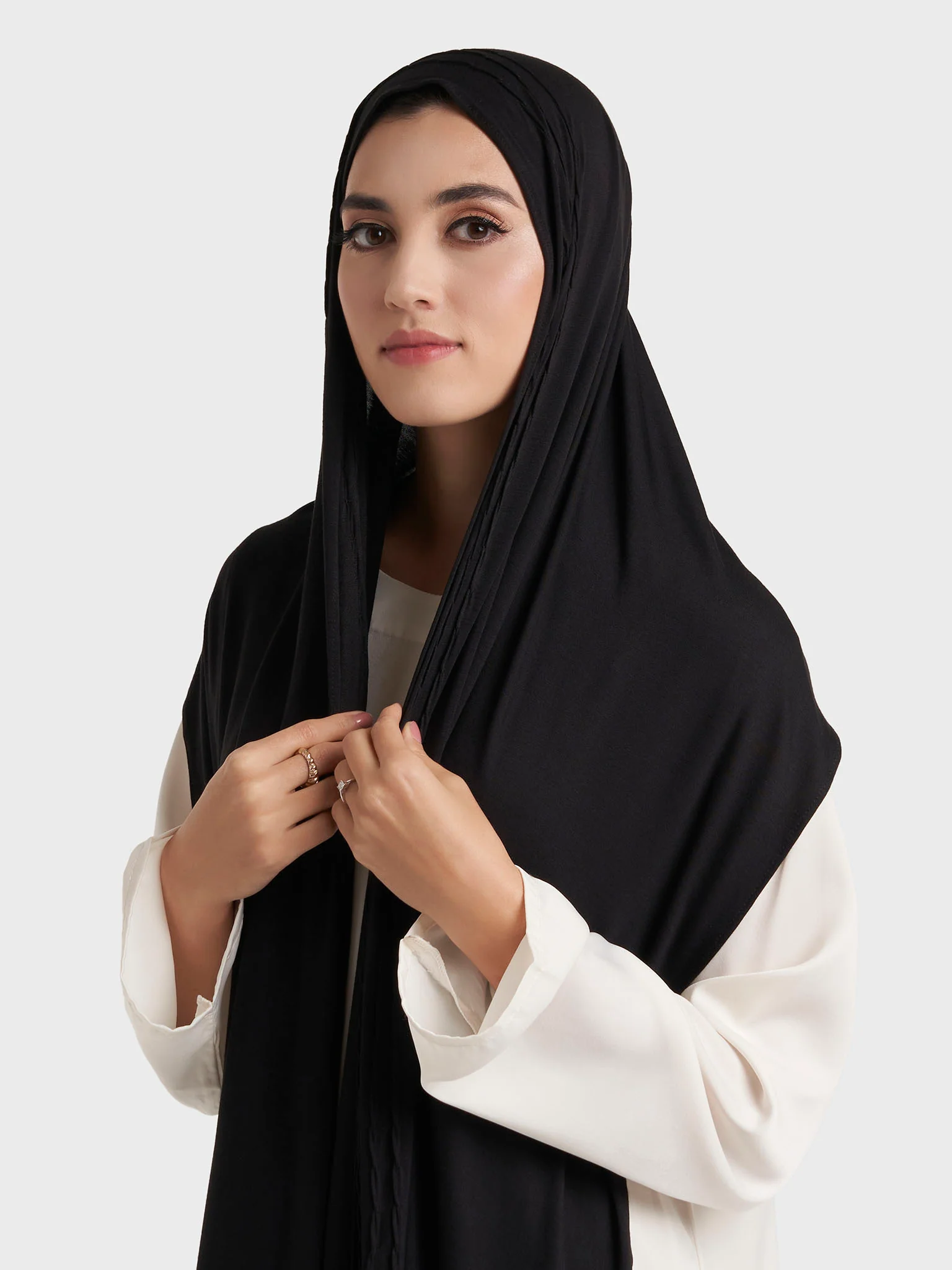 Wave Pleated Side Jersey Hijab (HYM115) - Image 13