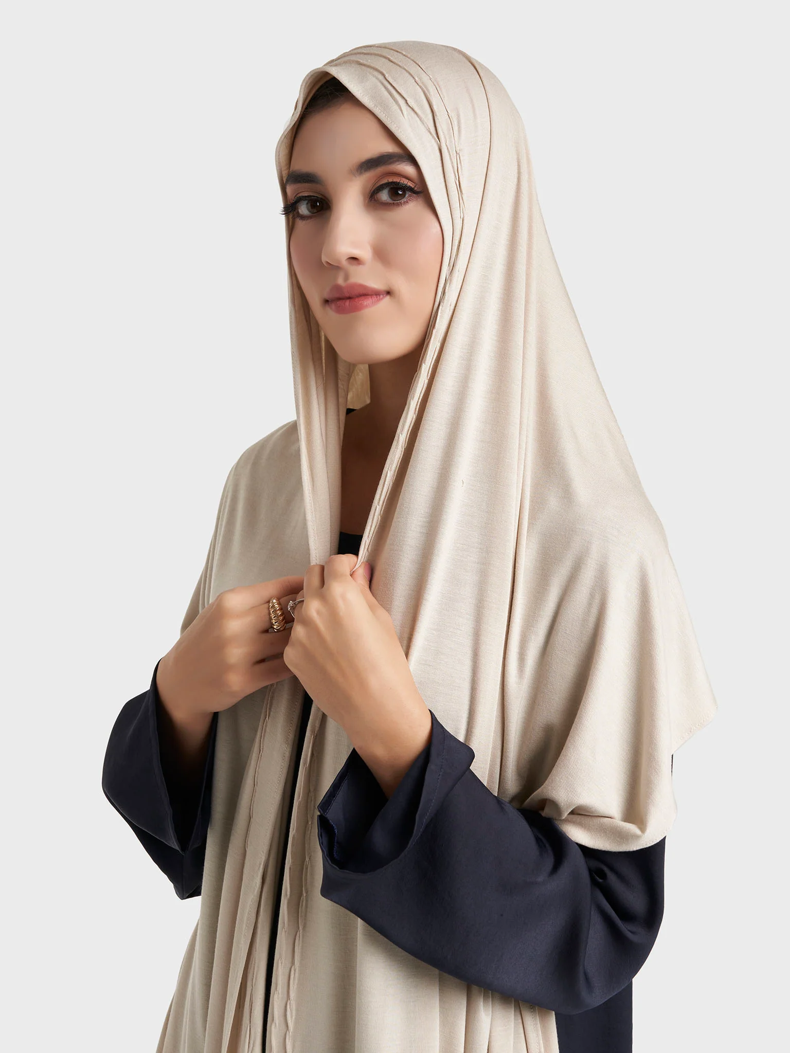 Wave Pleated Side Jersey Hijab (HYM115) - Image 31