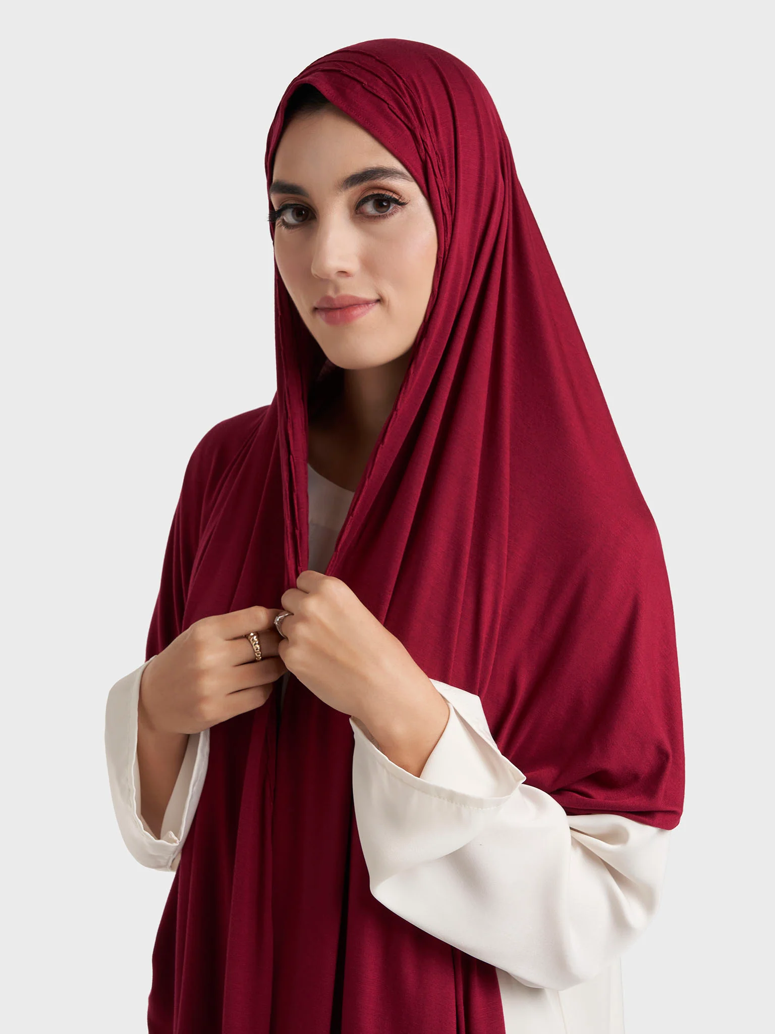 Wave Pleated Side Jersey Hijab (HYM115) - Image 34