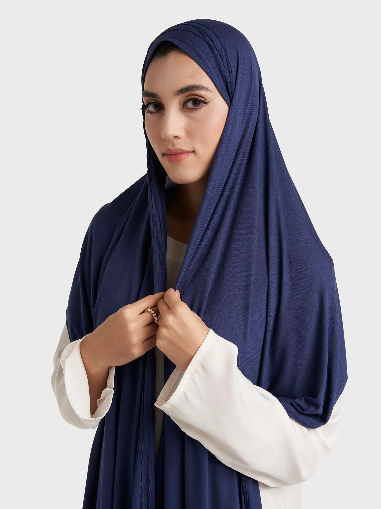 Wave Pleated Side Jersey Hijab (HYM115) - Image 4