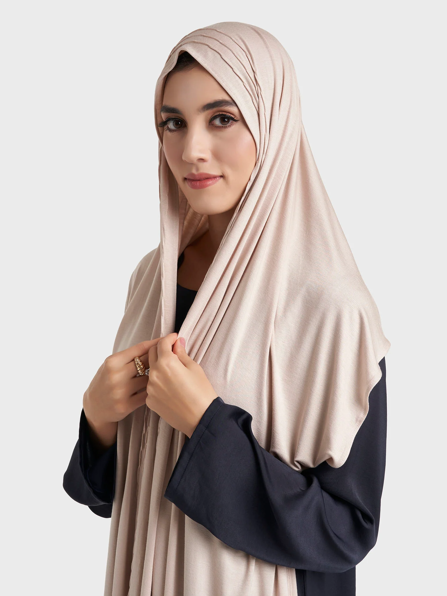 Wave Pleated Side Jersey Hijab (HYM115) - Image 7