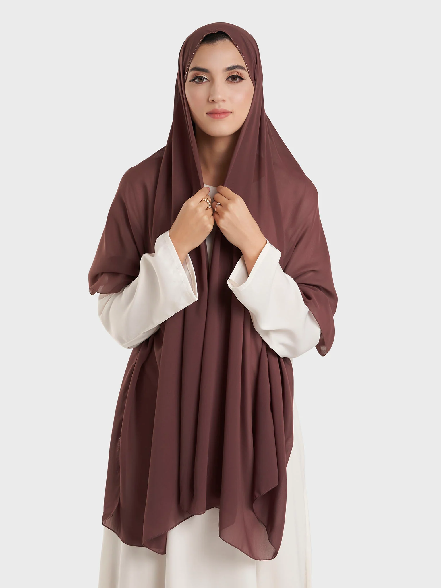 Stone Line Border Chiffon Hijab (KP11351L) - Image 20