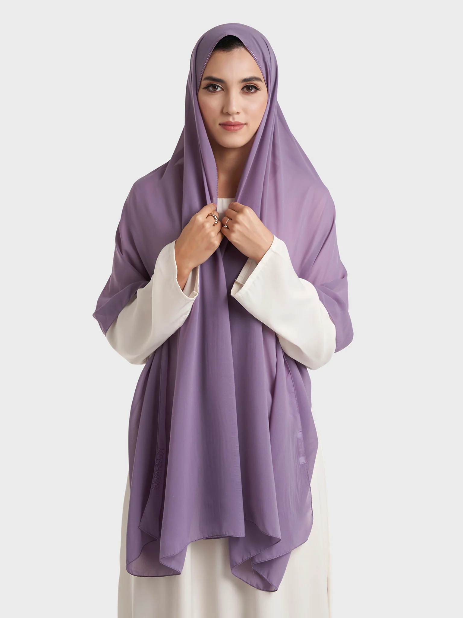 Stone Line Border Chiffon Hijab (KP11351L) - Image 5