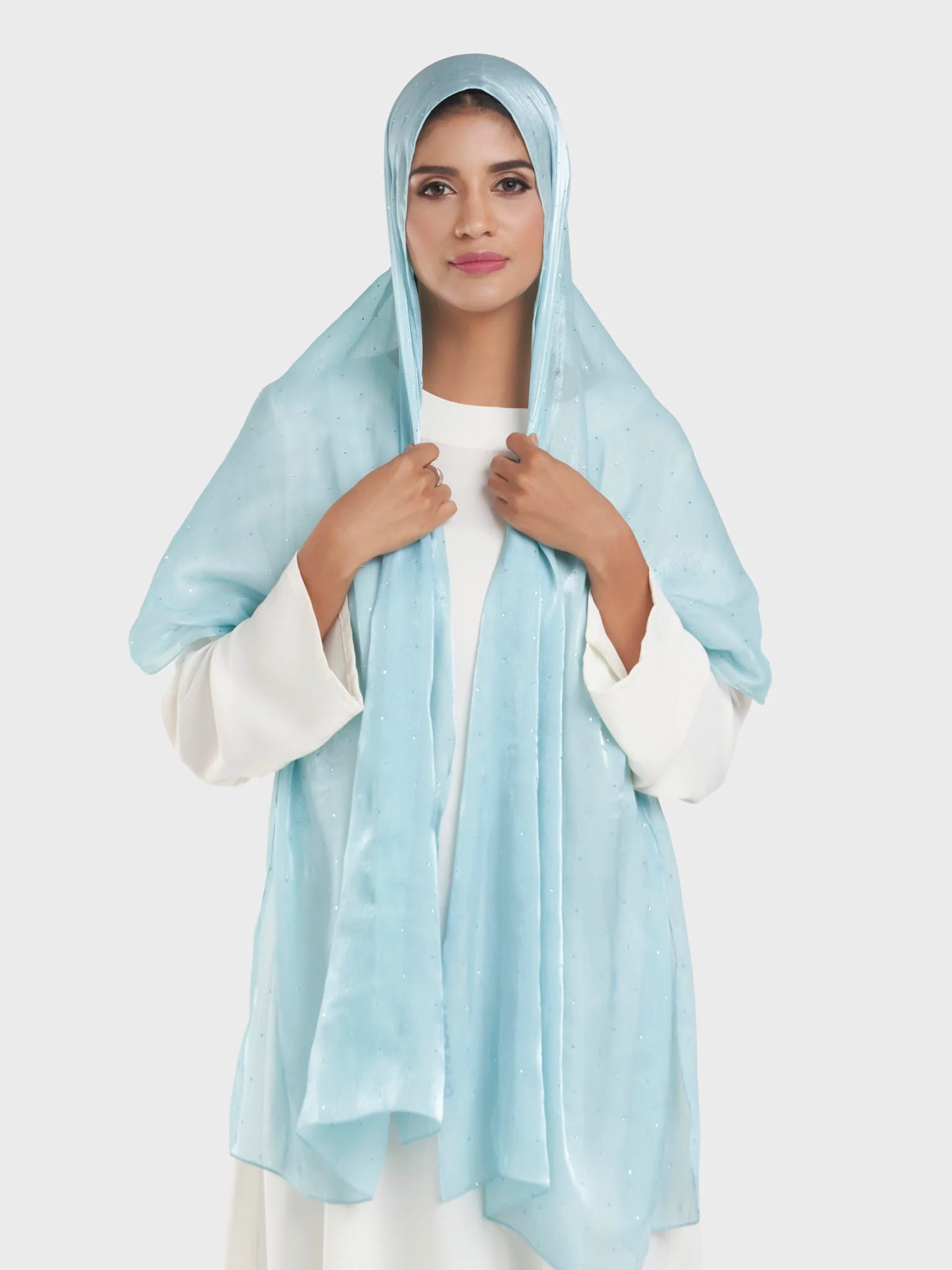 Shimmering Crushed All Over Scattered Stone Hijab (KP15490L) - Image 11