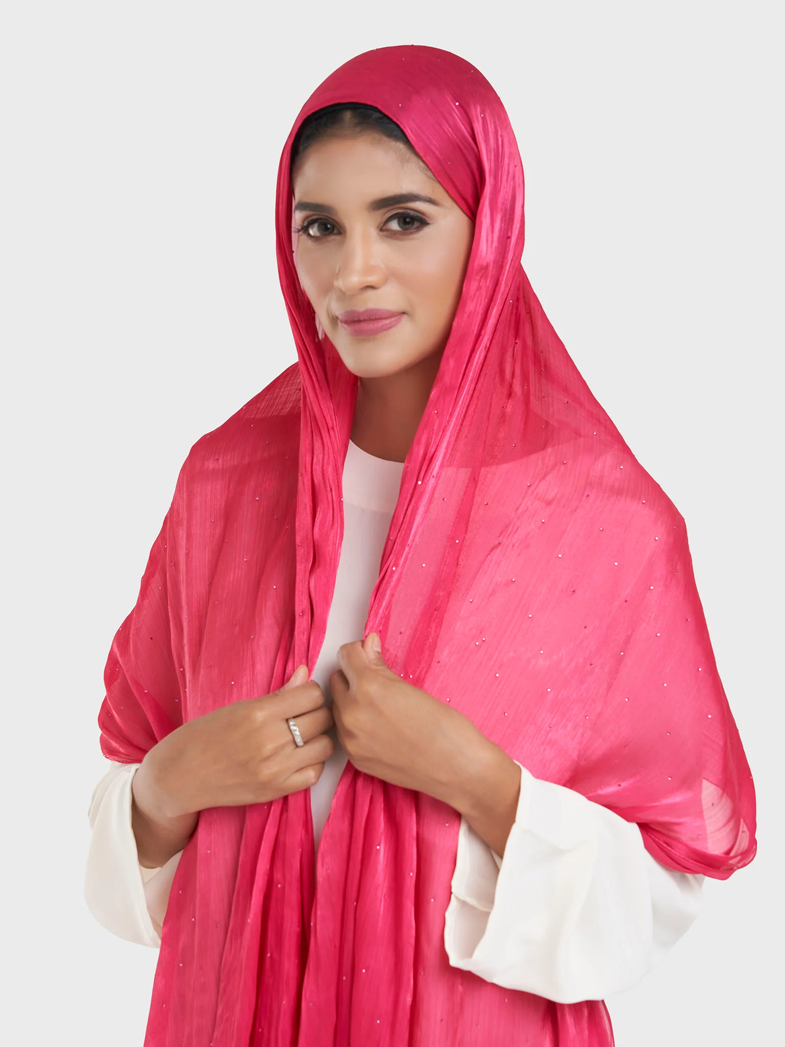 Shimmering Crushed All Over Scattered Stone Hijab (KP15490L) - Image 13