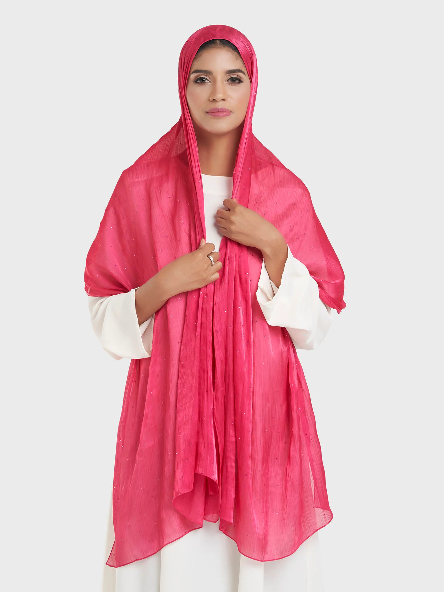 Shimmering Crushed All Over Scattered Stone Hijab (KP15490L) - Image 14