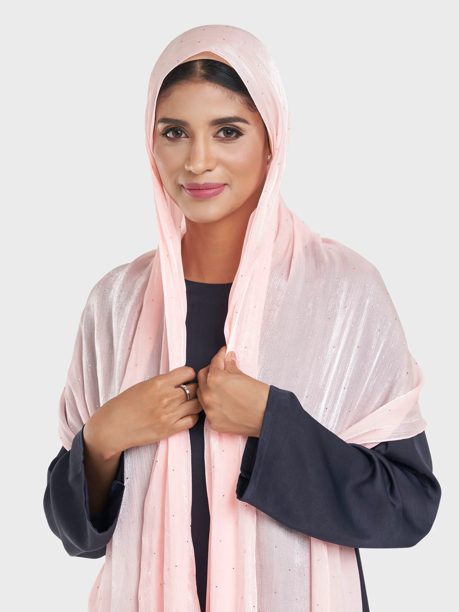 Shimmering Crushed All Over Scattered Stone Hijab (KP15490L) - Image 16