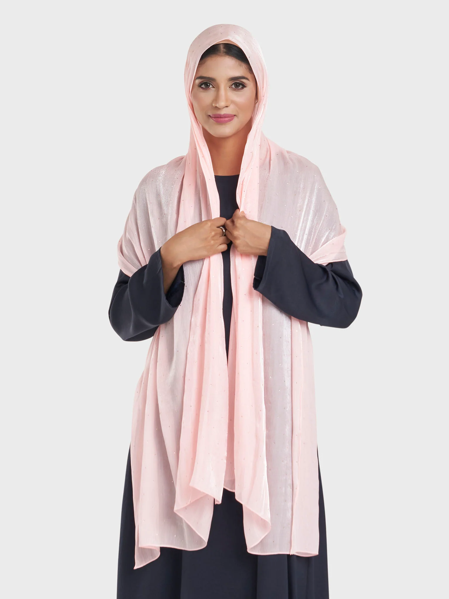 Shimmering Crushed All Over Scattered Stone Hijab (KP15490L) - Image 17