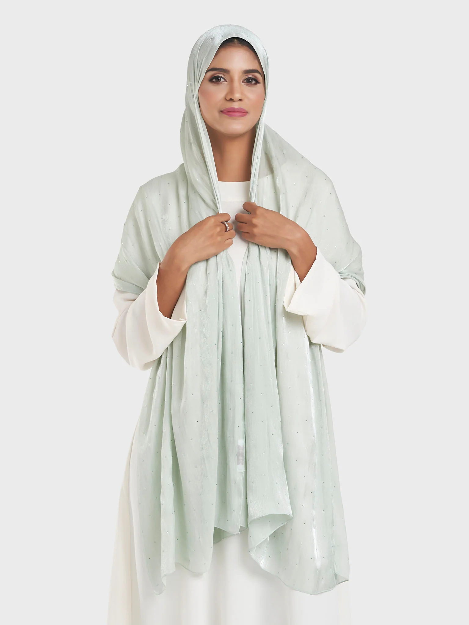Shimmering Crushed All Over Scattered Stone Hijab (KP15490L) - Image 23
