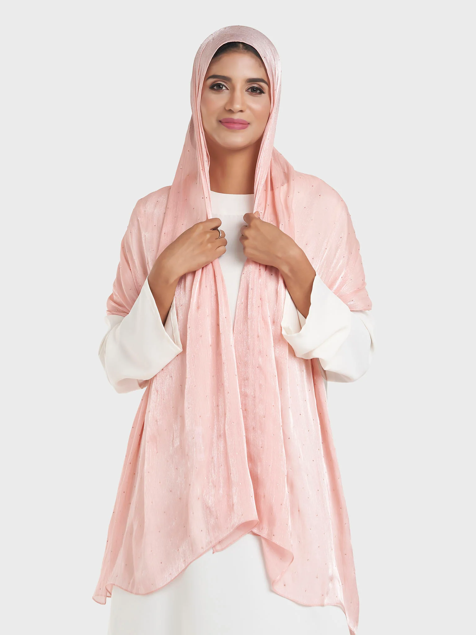 Shimmering Crushed All Over Scattered Stone Hijab (KP15490L) - Image 26