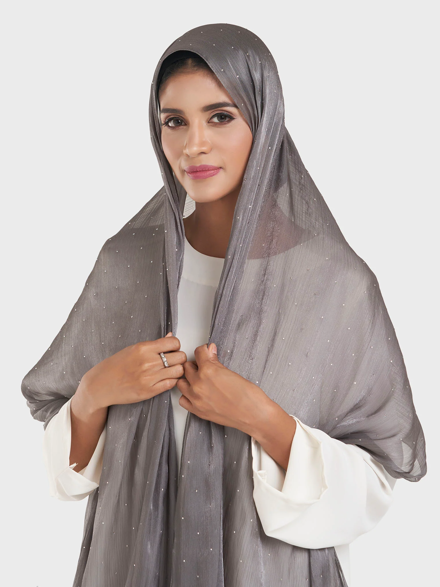 Shimmering Crushed All Over Scattered Stone Hijab (KP15490L) - Image 28