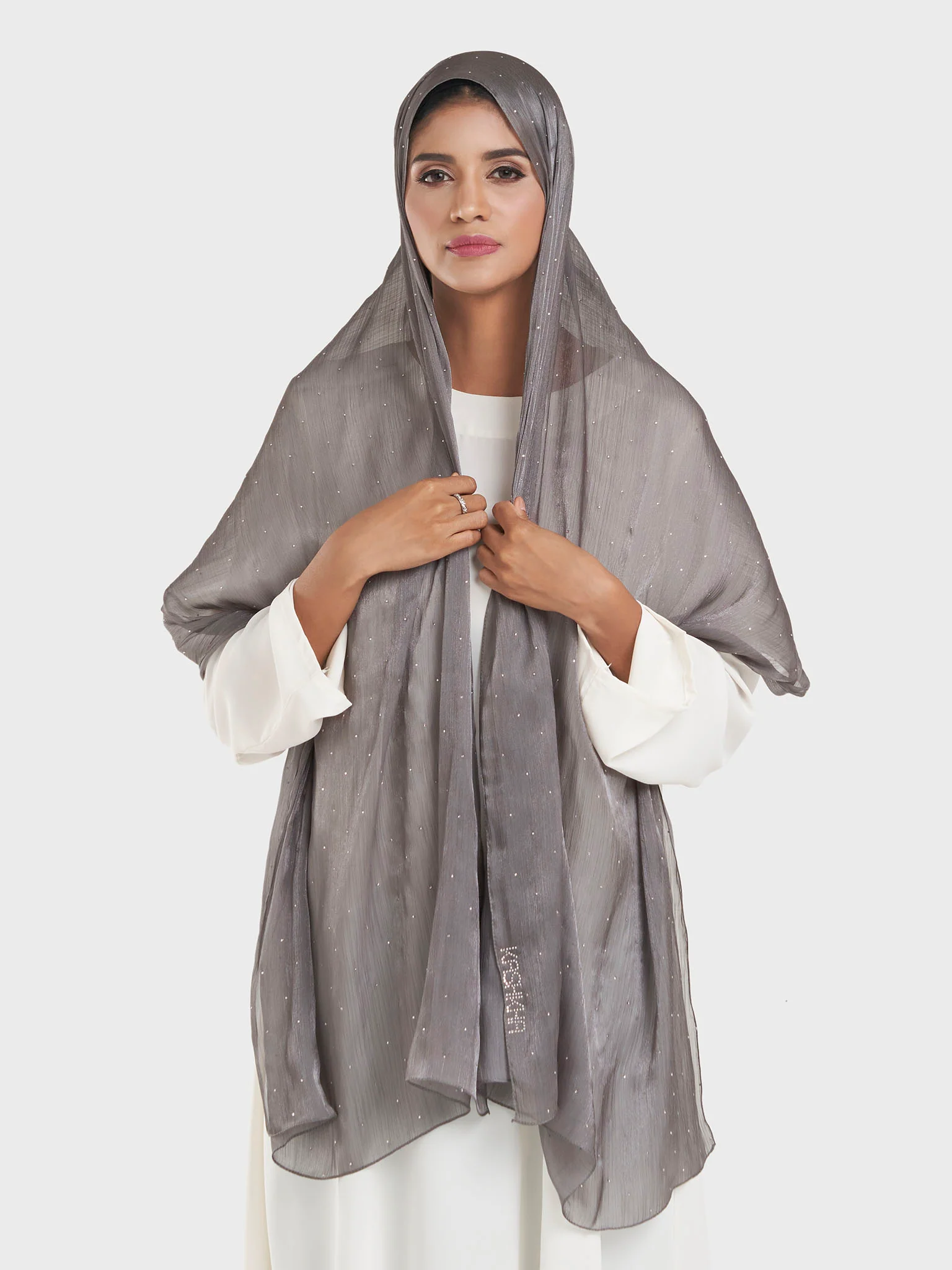 Shimmering Crushed All Over Scattered Stone Hijab (KP15490L) - Image 29