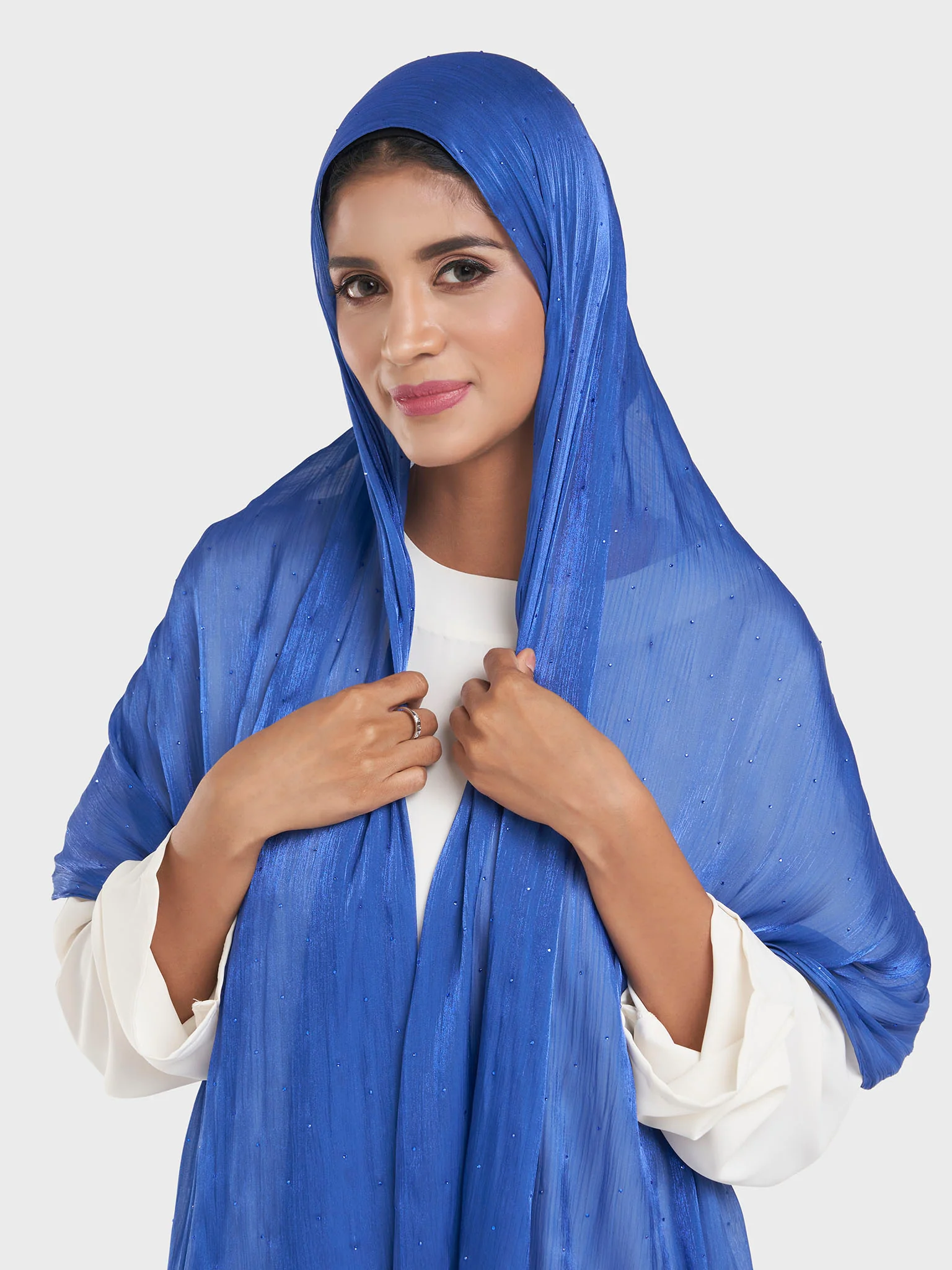 Shimmering Crushed All Over Scattered Stone Hijab (KP15490L) - Image 31