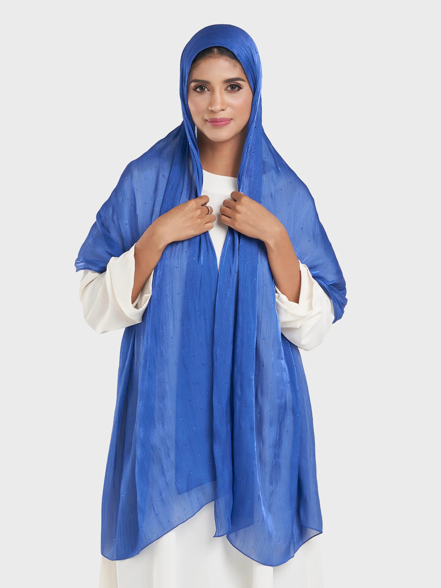 Shimmering Crushed All Over Scattered Stone Hijab (KP15490L) - Image 32