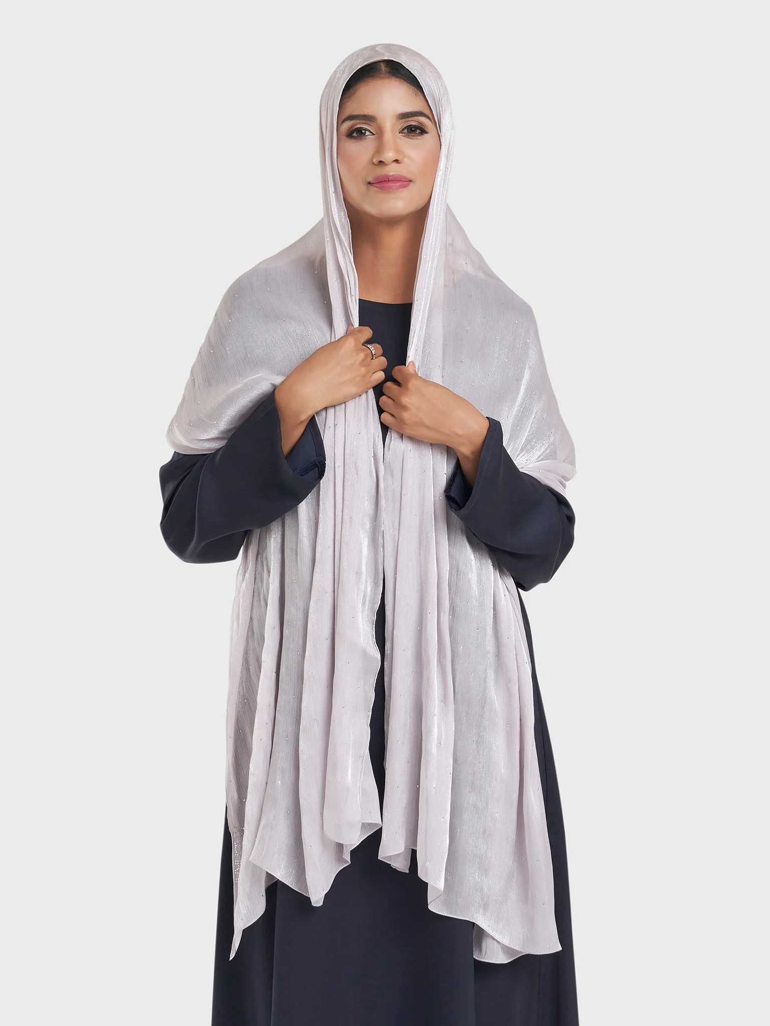 Shimmering Crushed All Over Scattered Stone Hijab (KP15490L) - Image 8