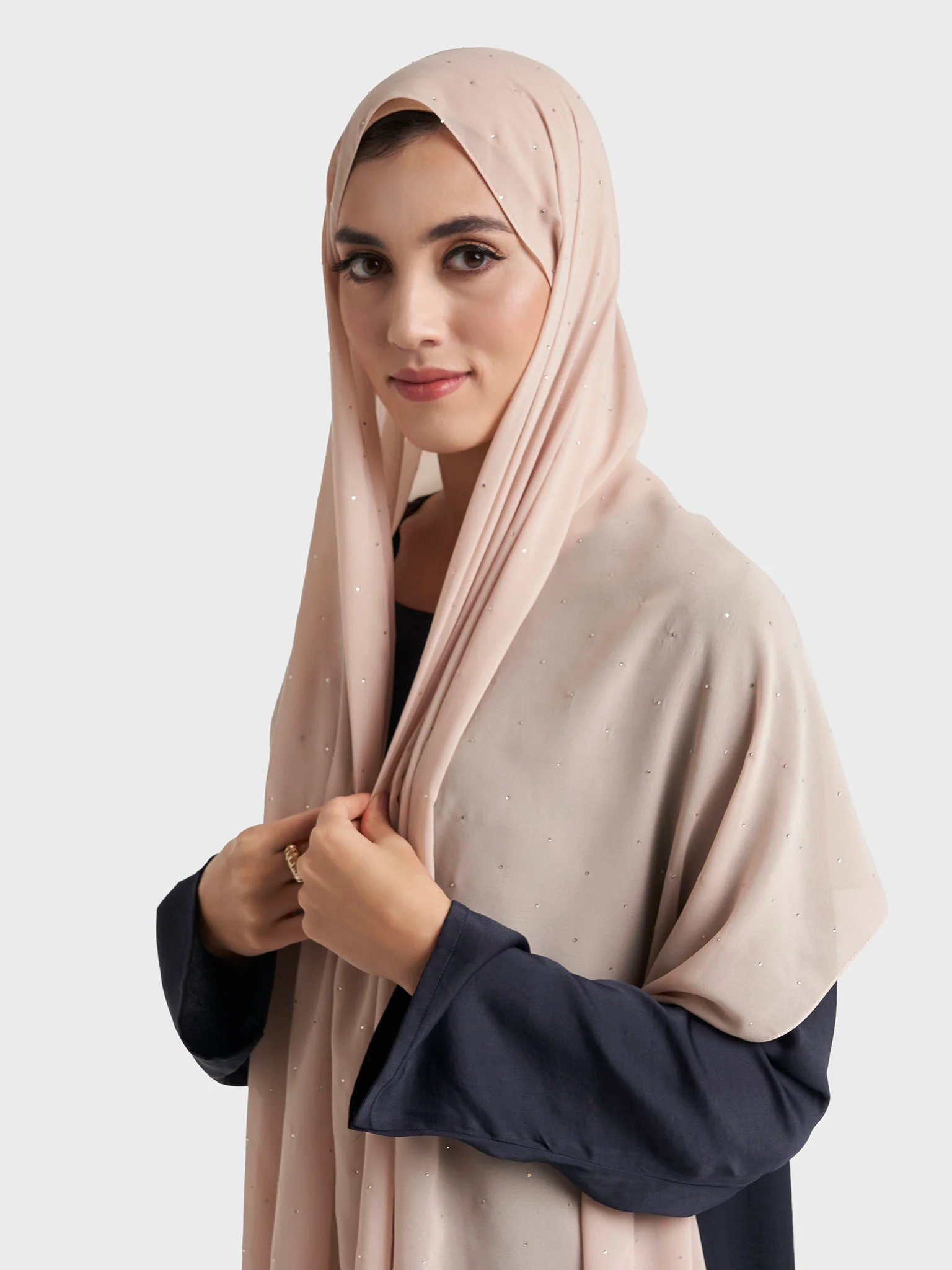 All Over Scattered Stones Chiffon Hijab (KP18146L) - Image 13