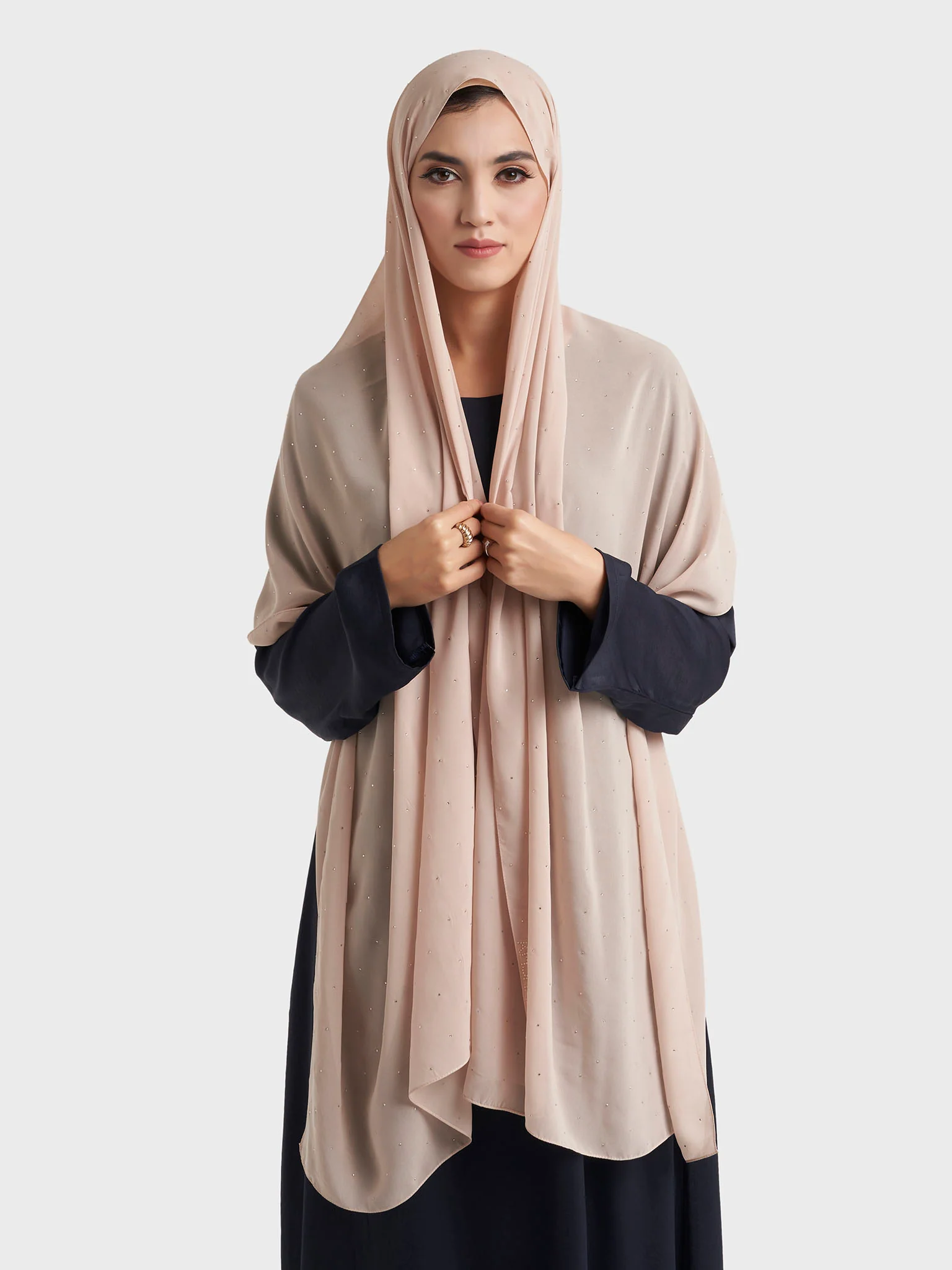 All Over Scattered Stones Chiffon Hijab (KP18146L) - Image 14