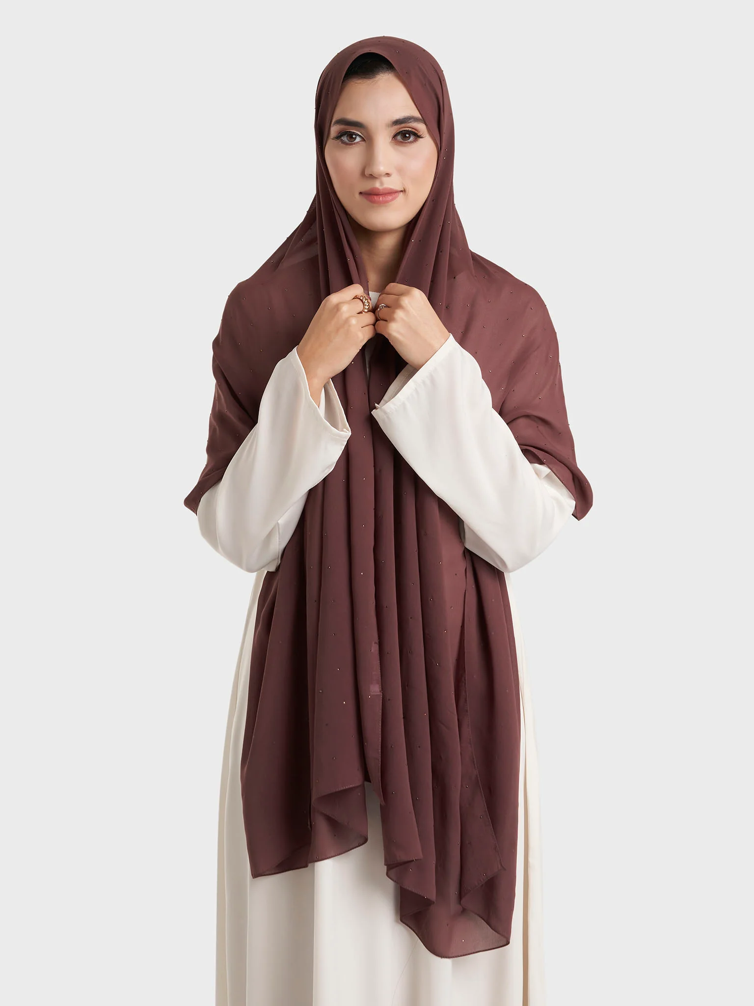 All Over Scattered Stones Chiffon Hijab (KP18146L) - Image 20