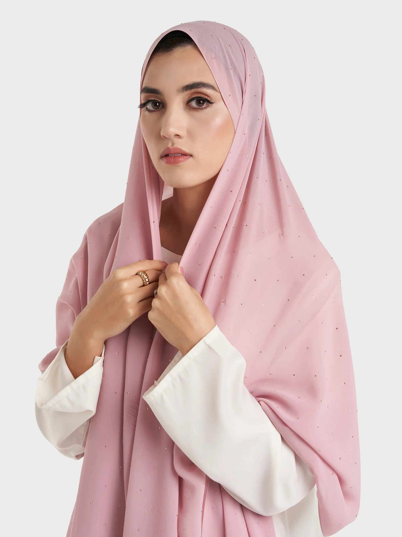 All Over Scattered Stones Chiffon Hijab (KP18146L) - Image 22