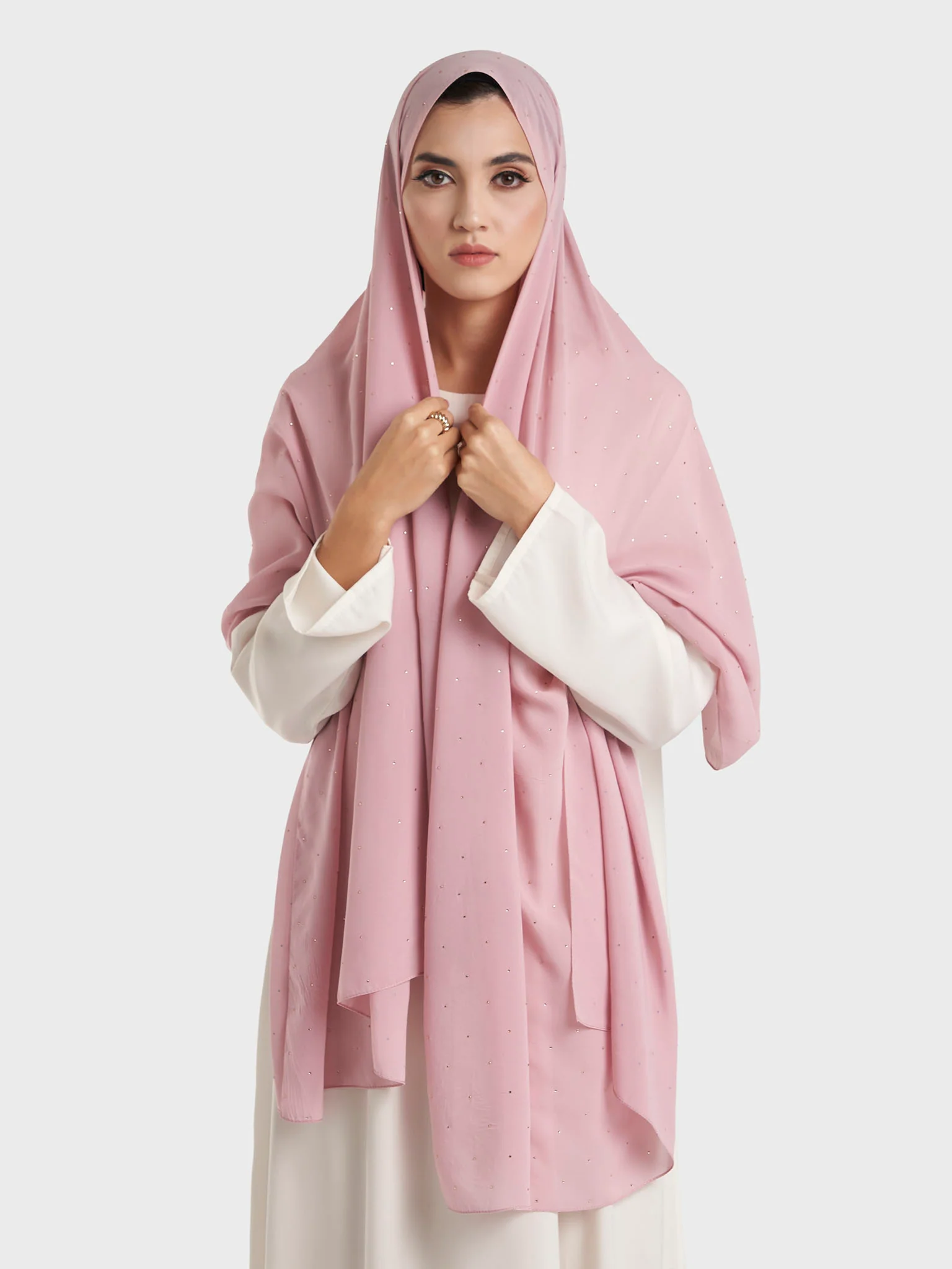 All Over Scattered Stones Chiffon Hijab (KP18146L) - Image 23