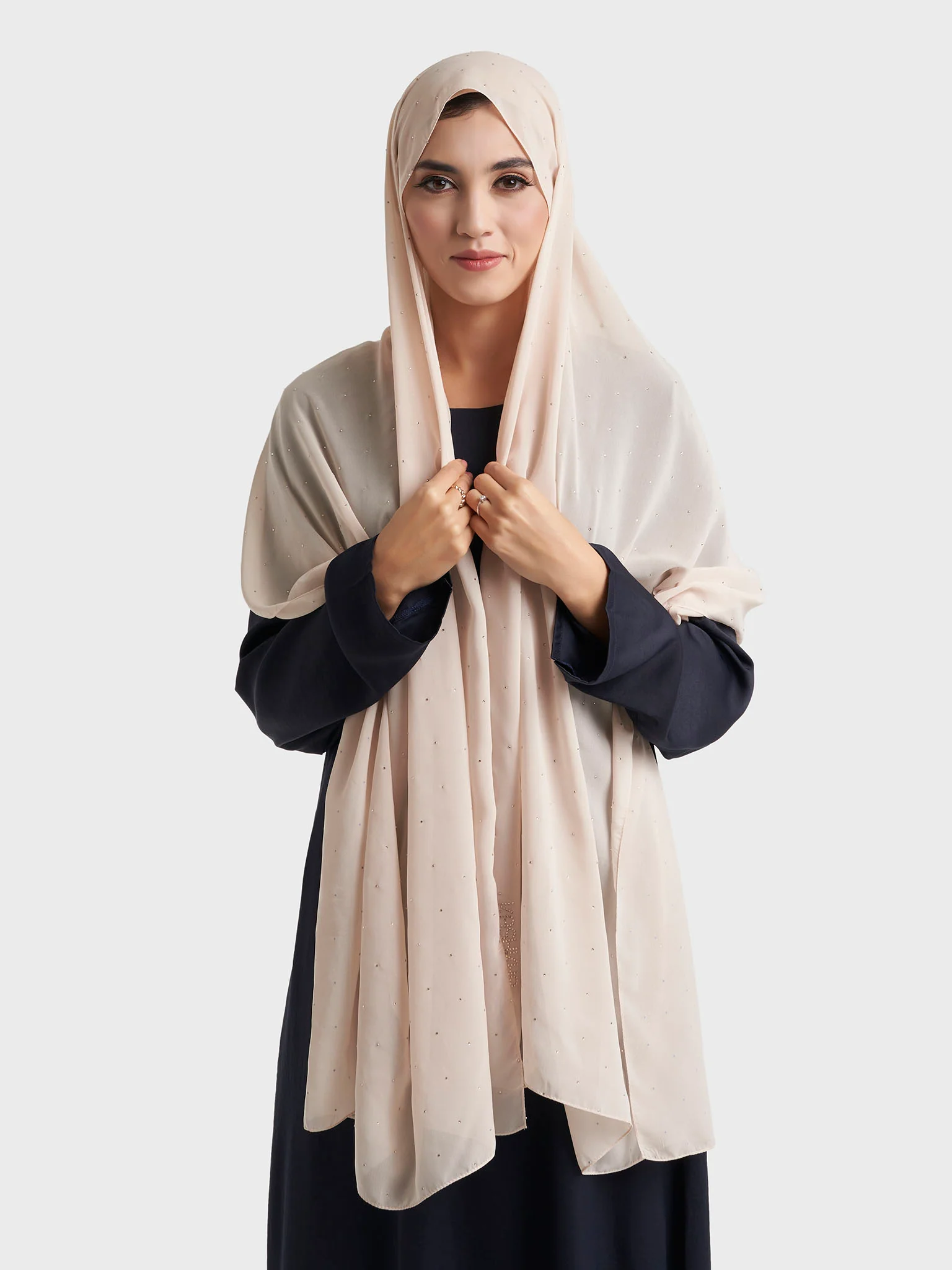 All Over Scattered Stones Chiffon Hijab (KP18146L) - Image 32