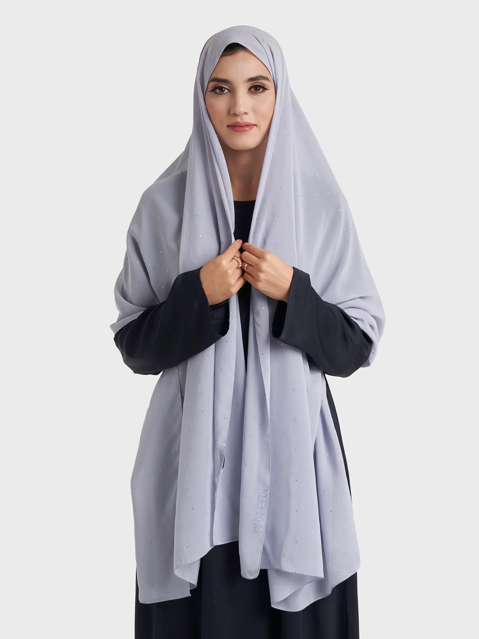 All Over Scattered Stones Chiffon Hijab (KP18146L) - Image 35