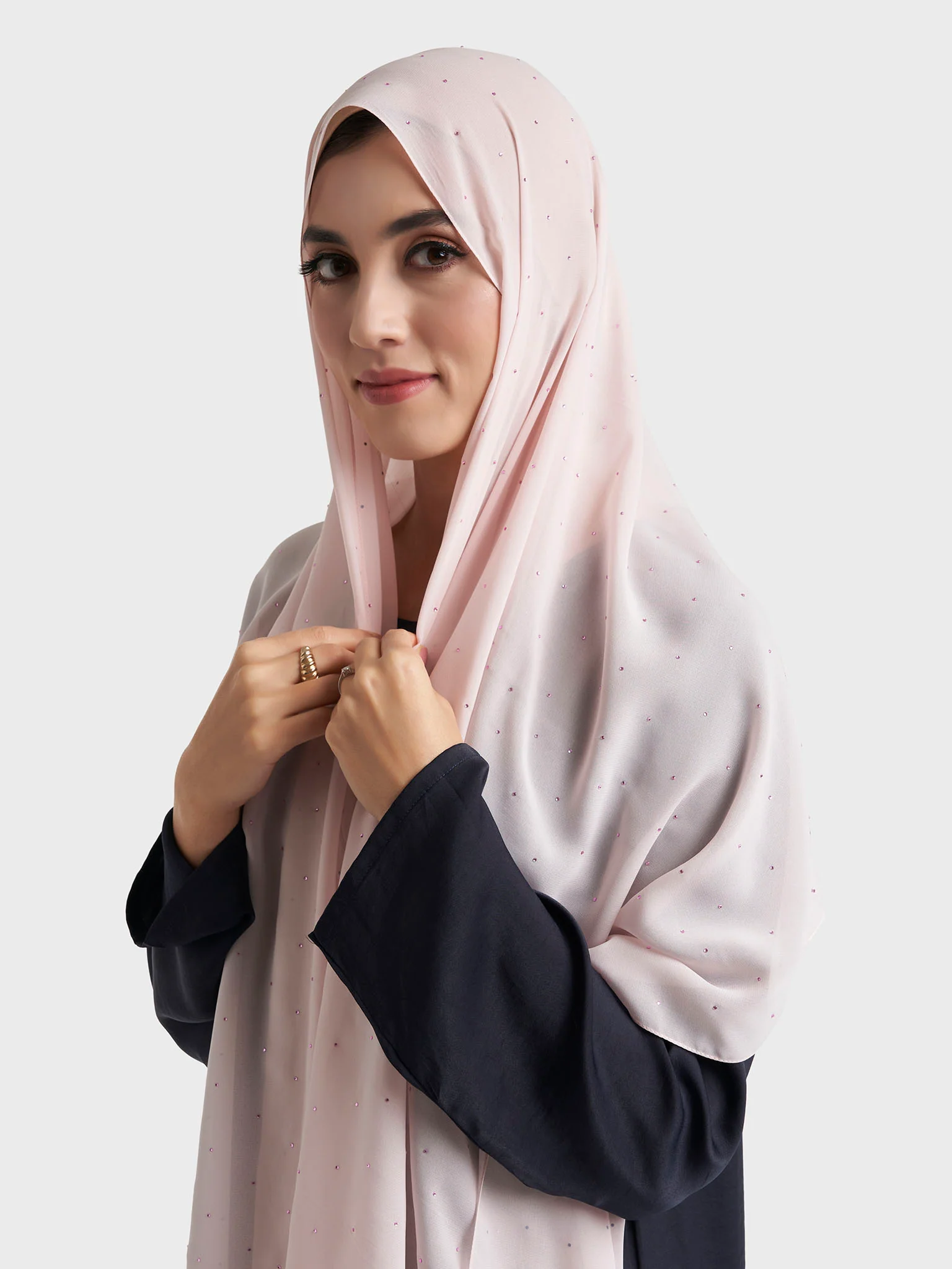 All Over Scattered Stones Chiffon Hijab (KP18146L) - Image 37