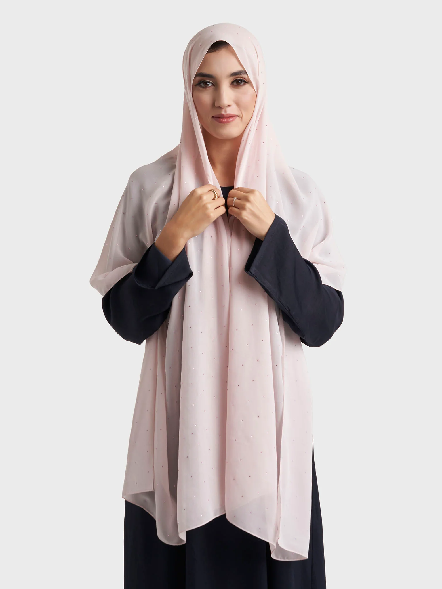 All Over Scattered Stones Chiffon Hijab (KP18146L) - Image 38