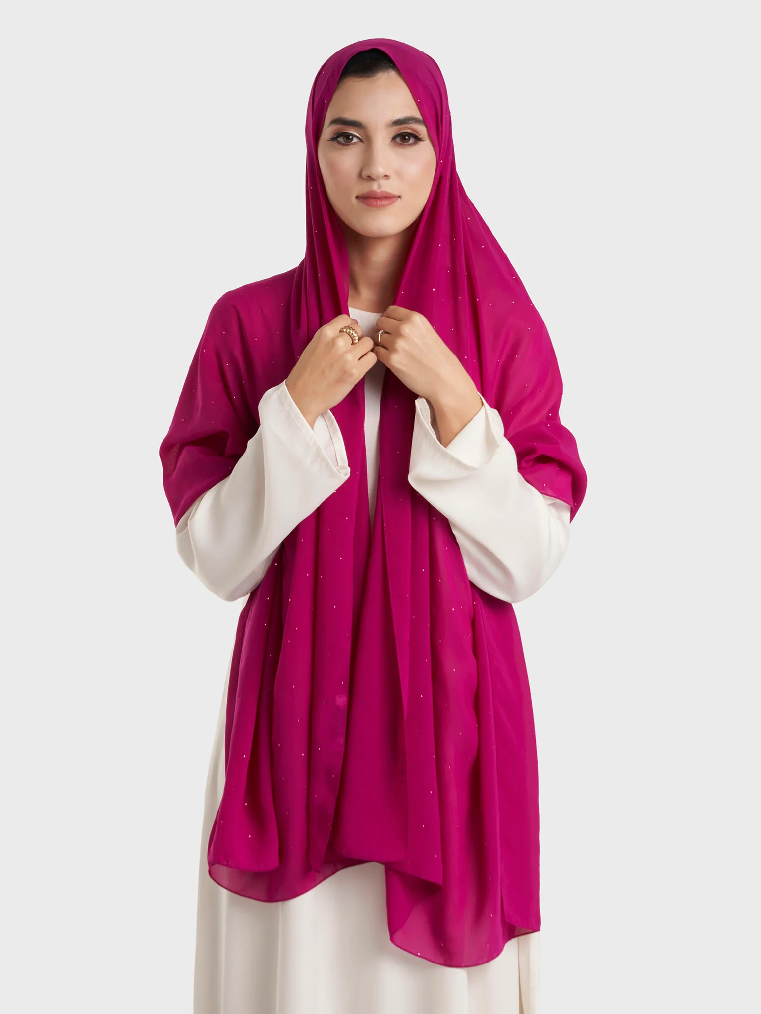 All Over Scattered Stones Chiffon Hijab (KP18146L) - Image 41