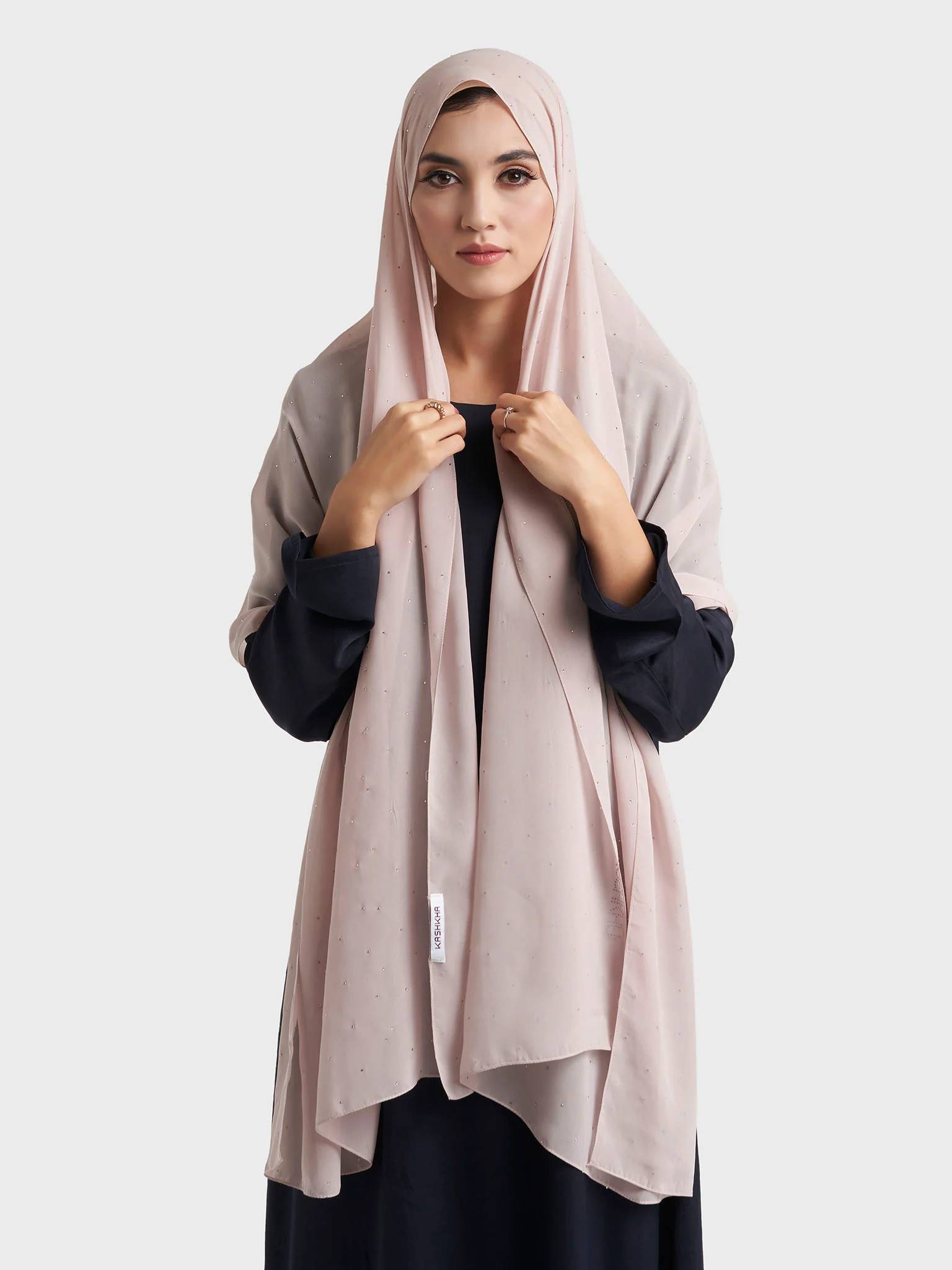 All Over Scattered Stones Chiffon Hijab (KP18146L) - Image 50