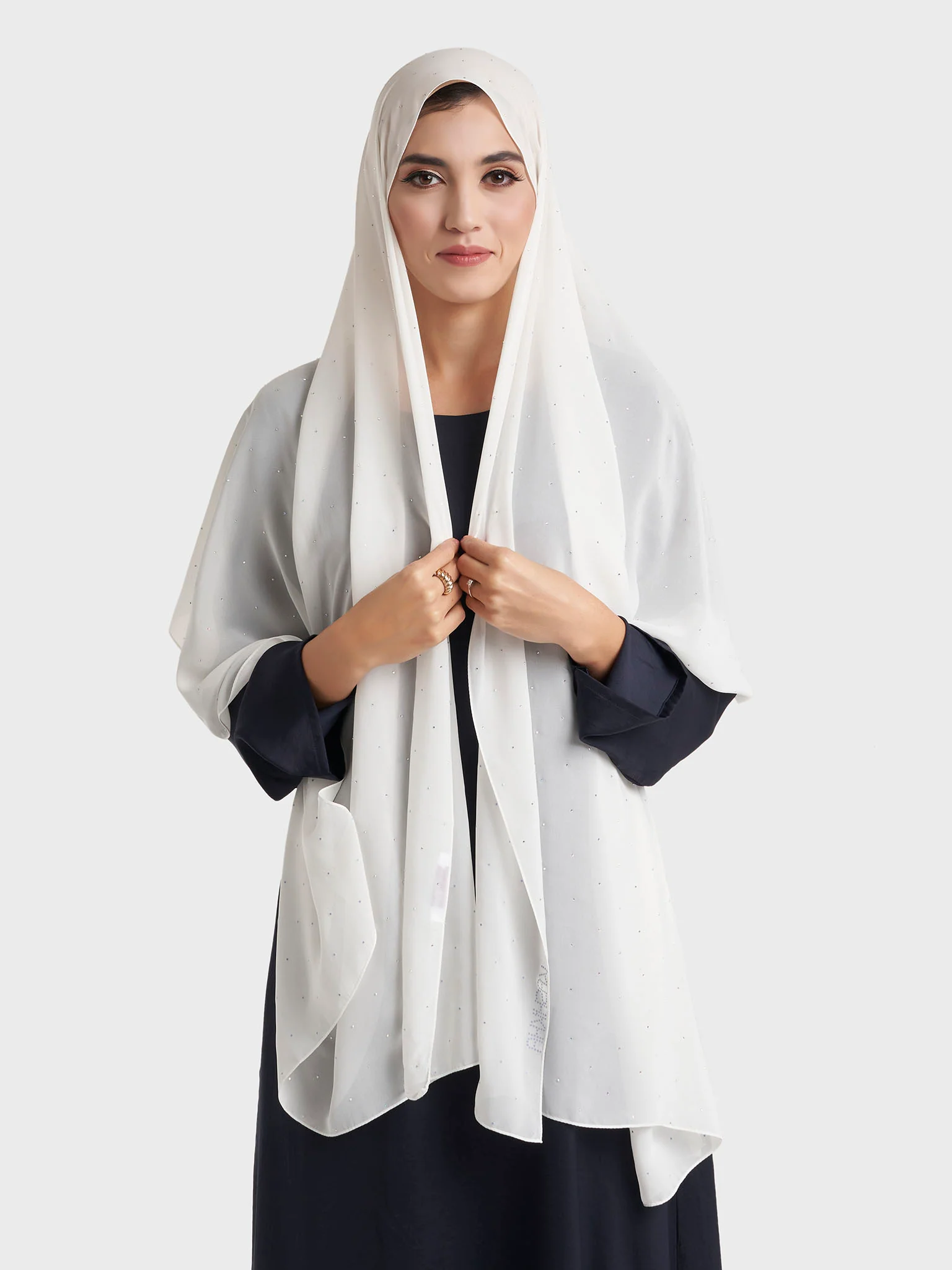 All Over Scattered Stones Chiffon Hijab (KP18146L) - Image 53